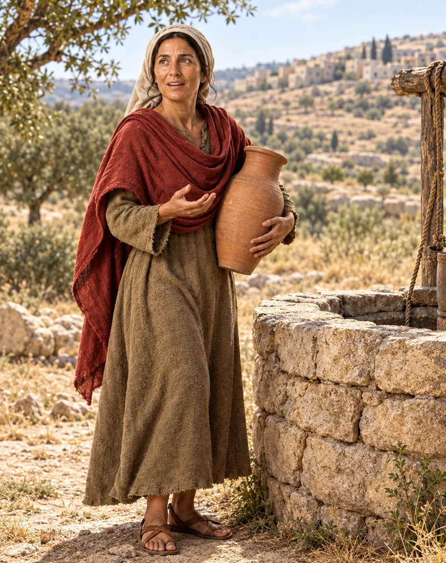 Samaritan Woman Holding a Jar at the Well