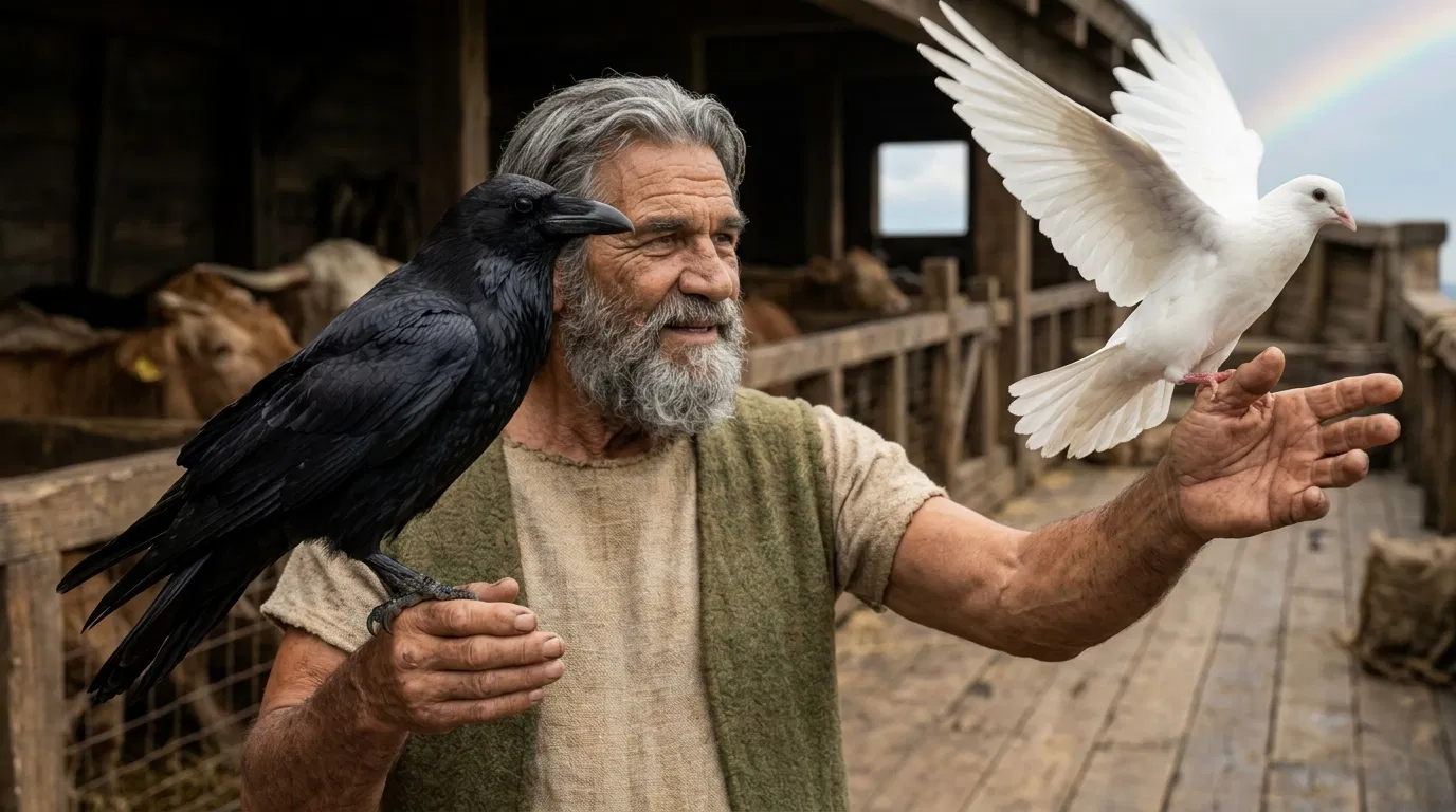 Noah With the Raven and the Dove