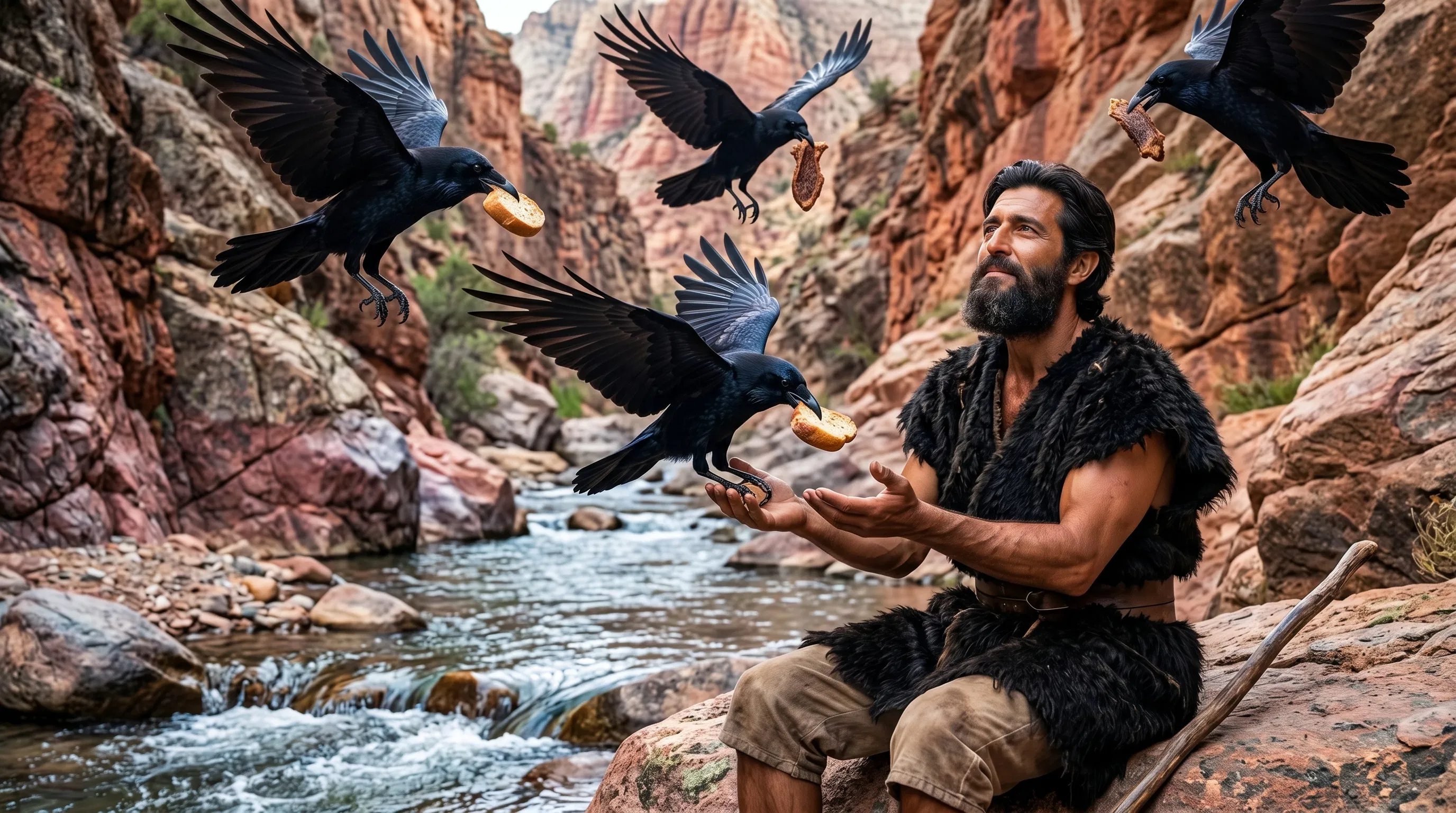Elijah Fed by Ravens at Cherith