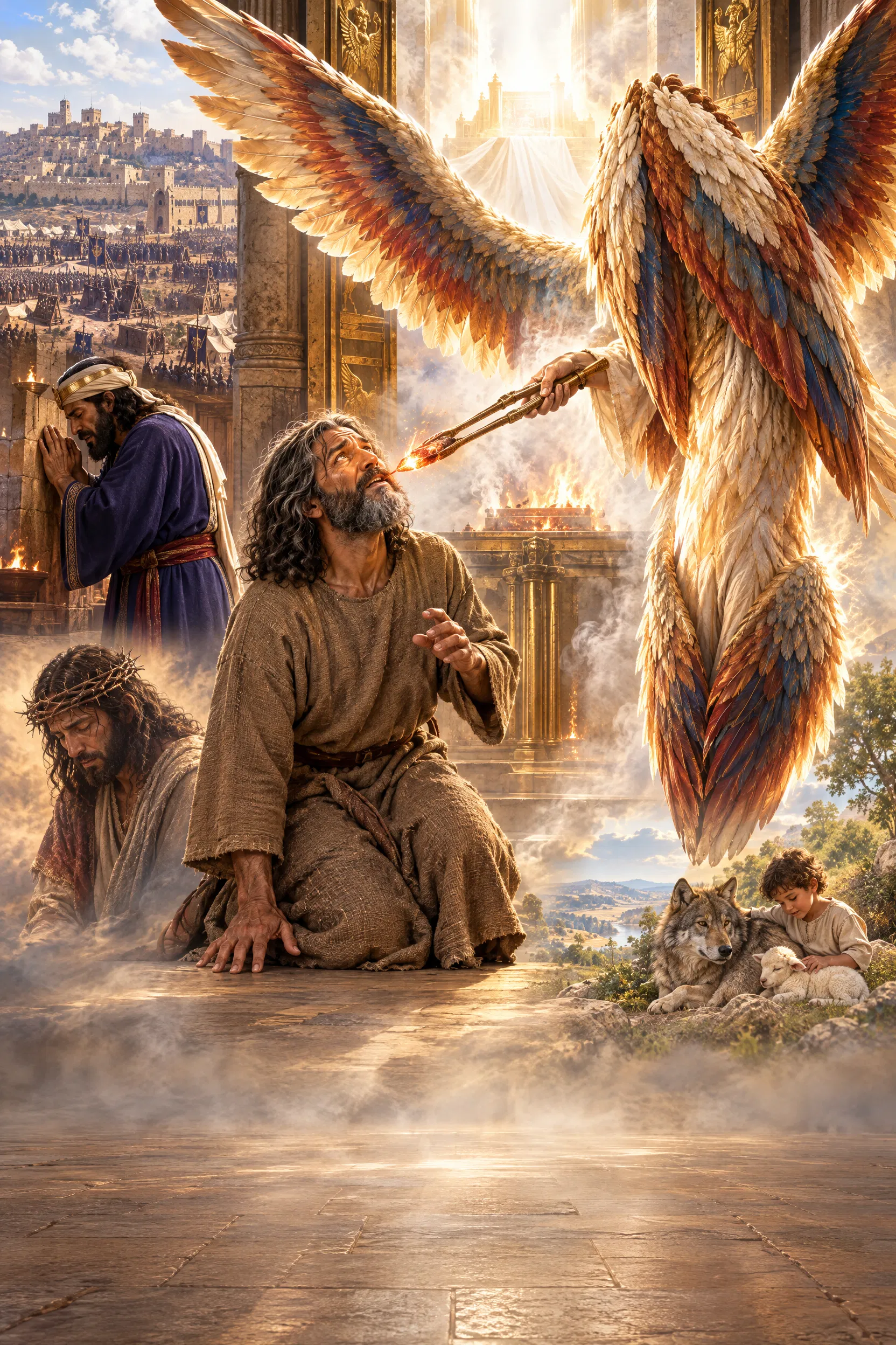 A Seraph Touches Isaiah's Lips with a Coal