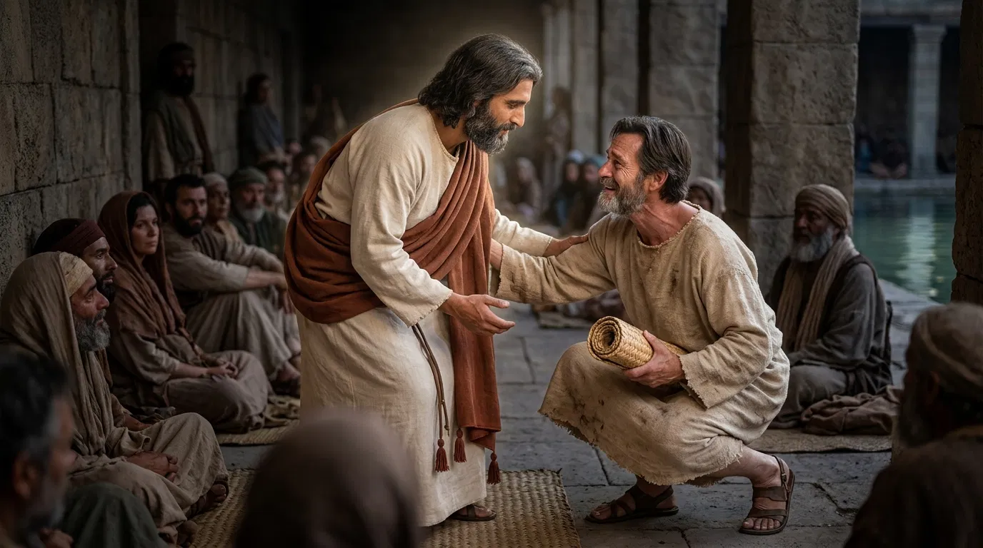Jesus Greeting the Healed Man at Bethesda