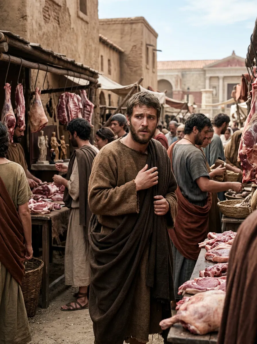 A Worried Man in the Meat Market
