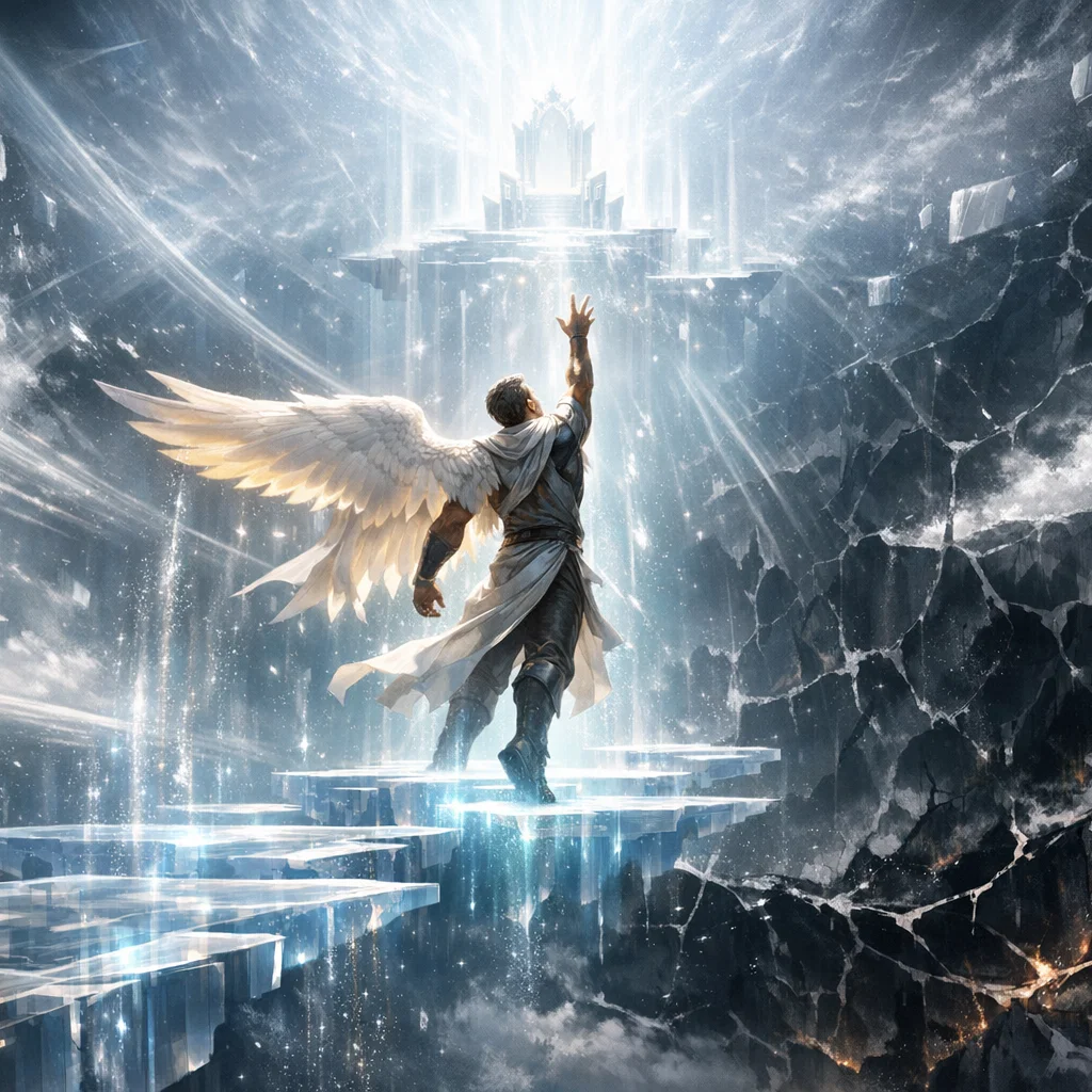 Lucifer defying God and coveting His throne