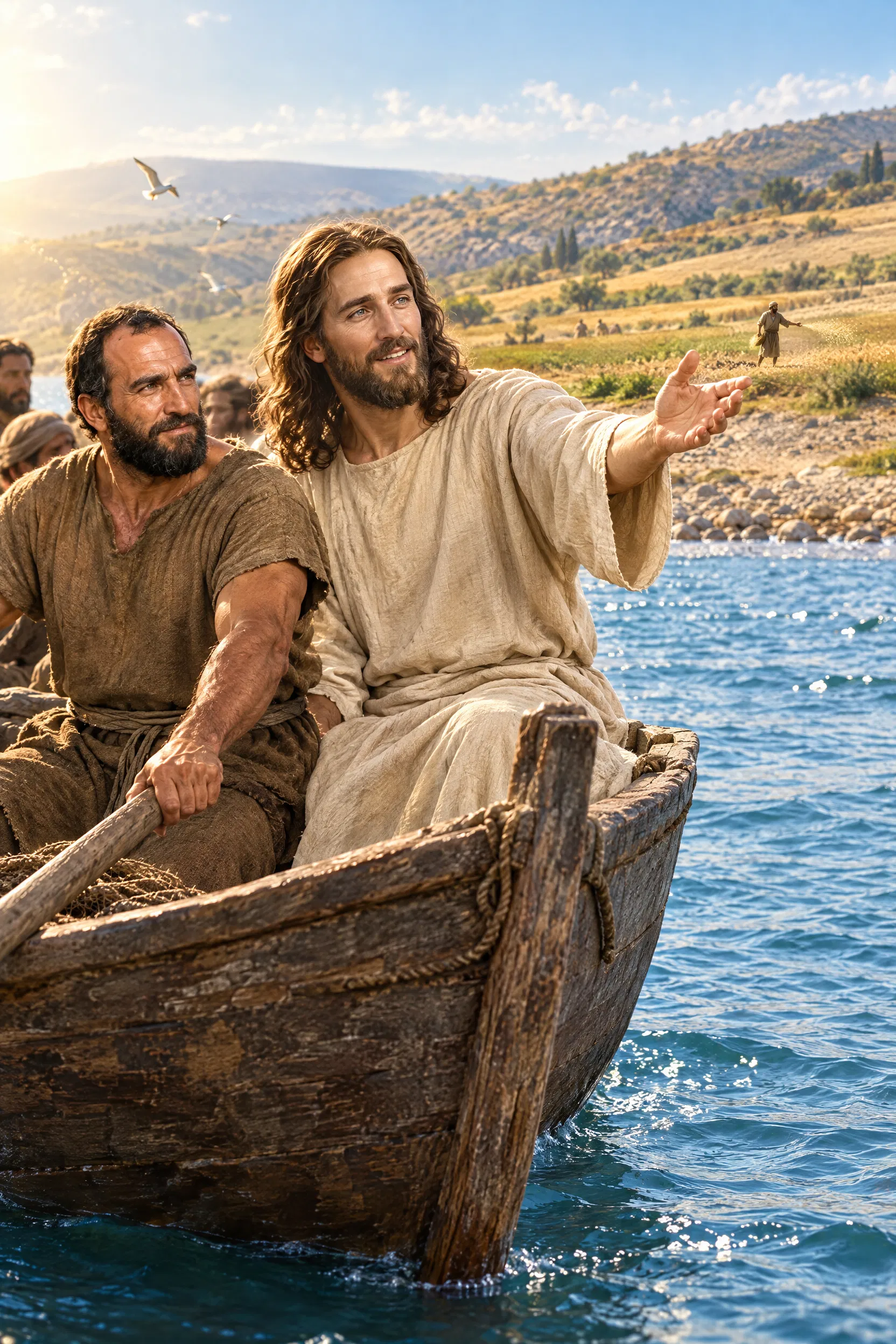Jesus Teaches the Parable of the Sower from a Boat
