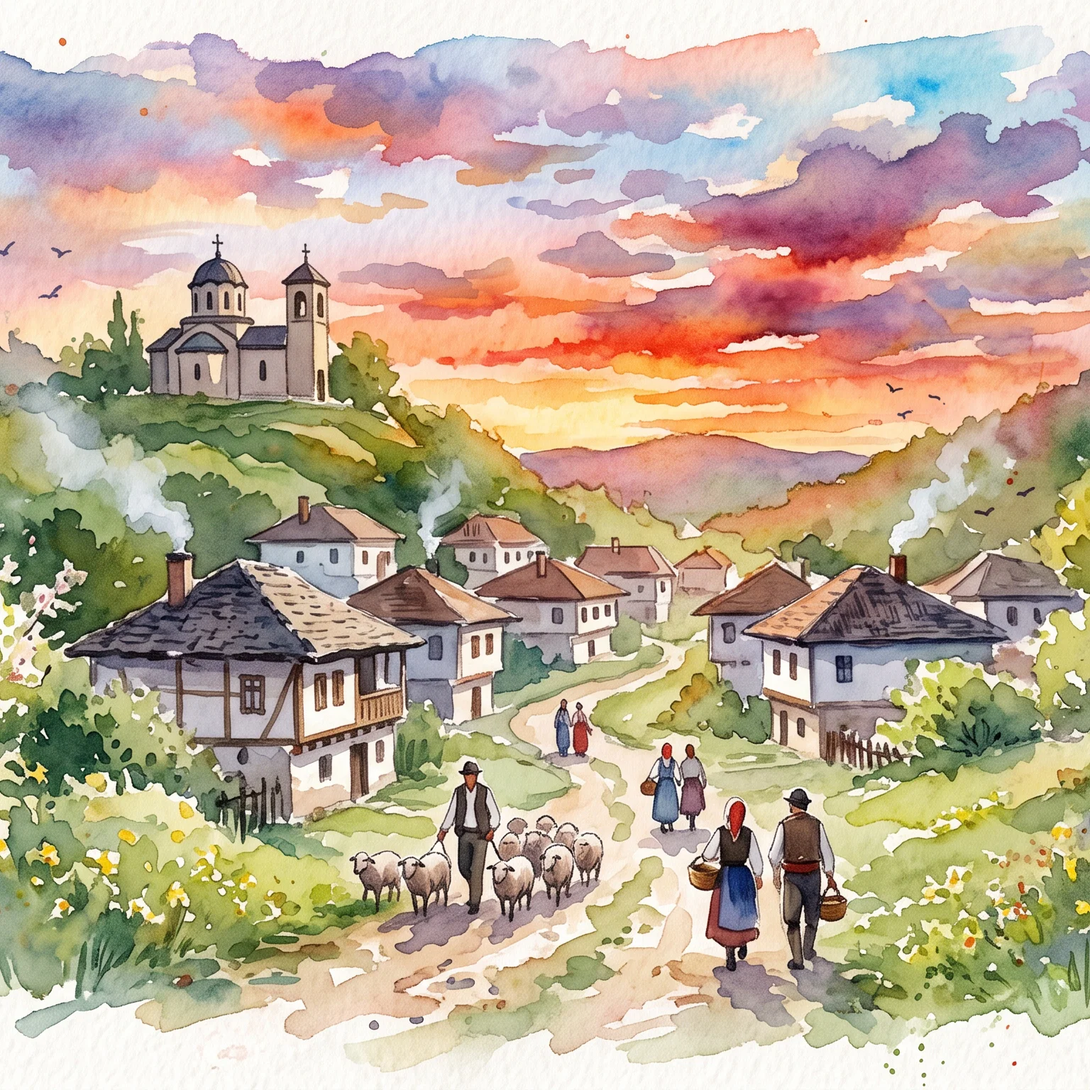 Golden Hour in an Ancient Village