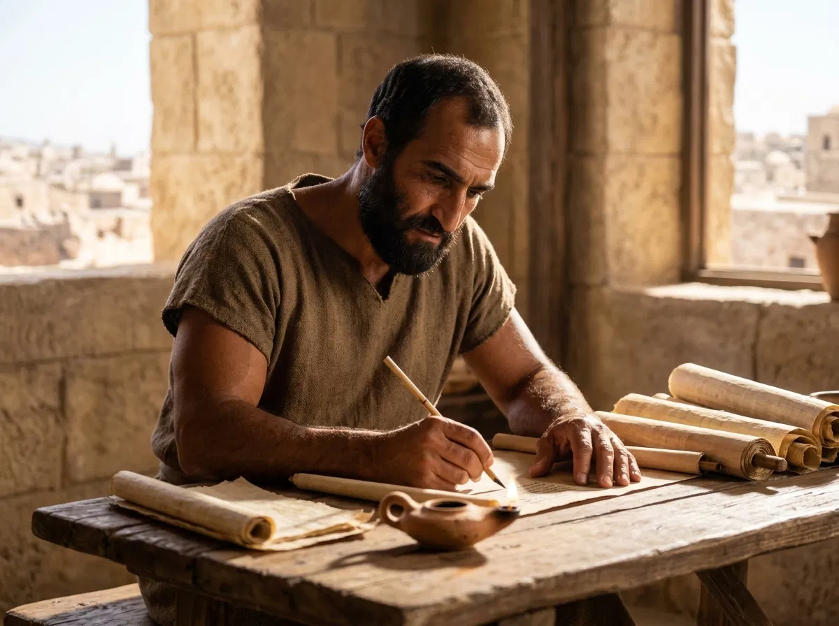 Apostle Writing a Letter by Lamplight