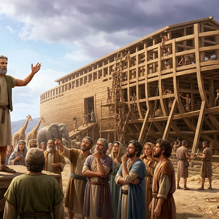 Noah Preaching While the Ark is Built