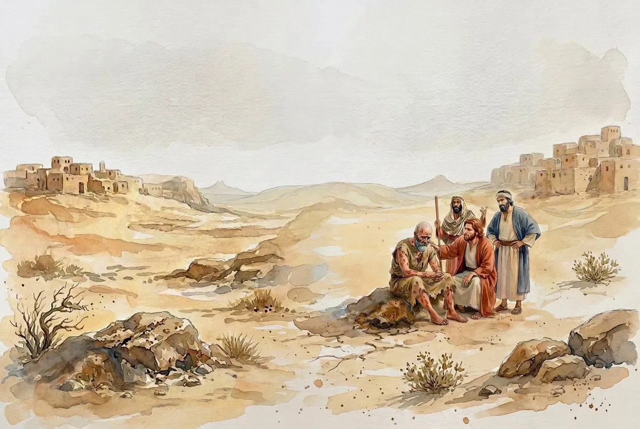 Jesus Touches a Sick Man in the Desert