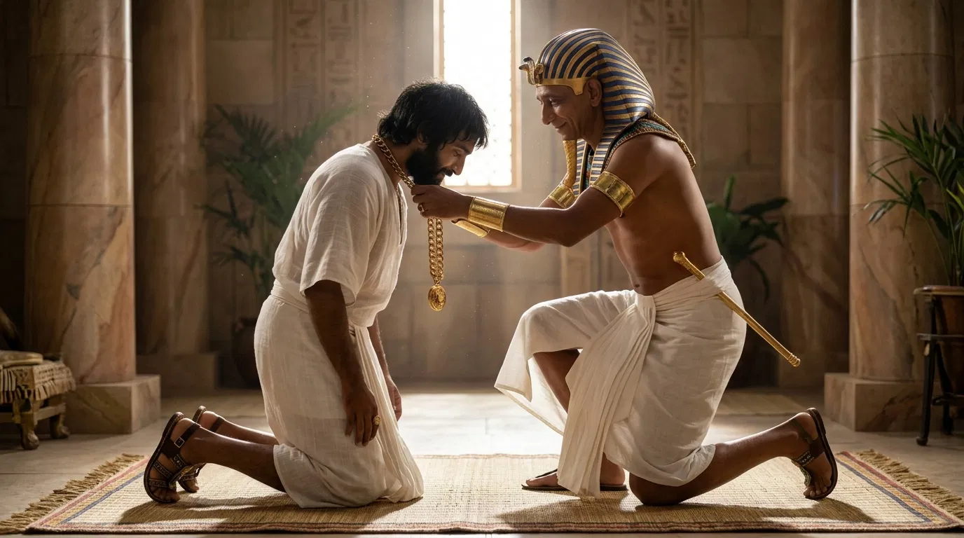 Pharaoh Places a Gold Chain on Joseph