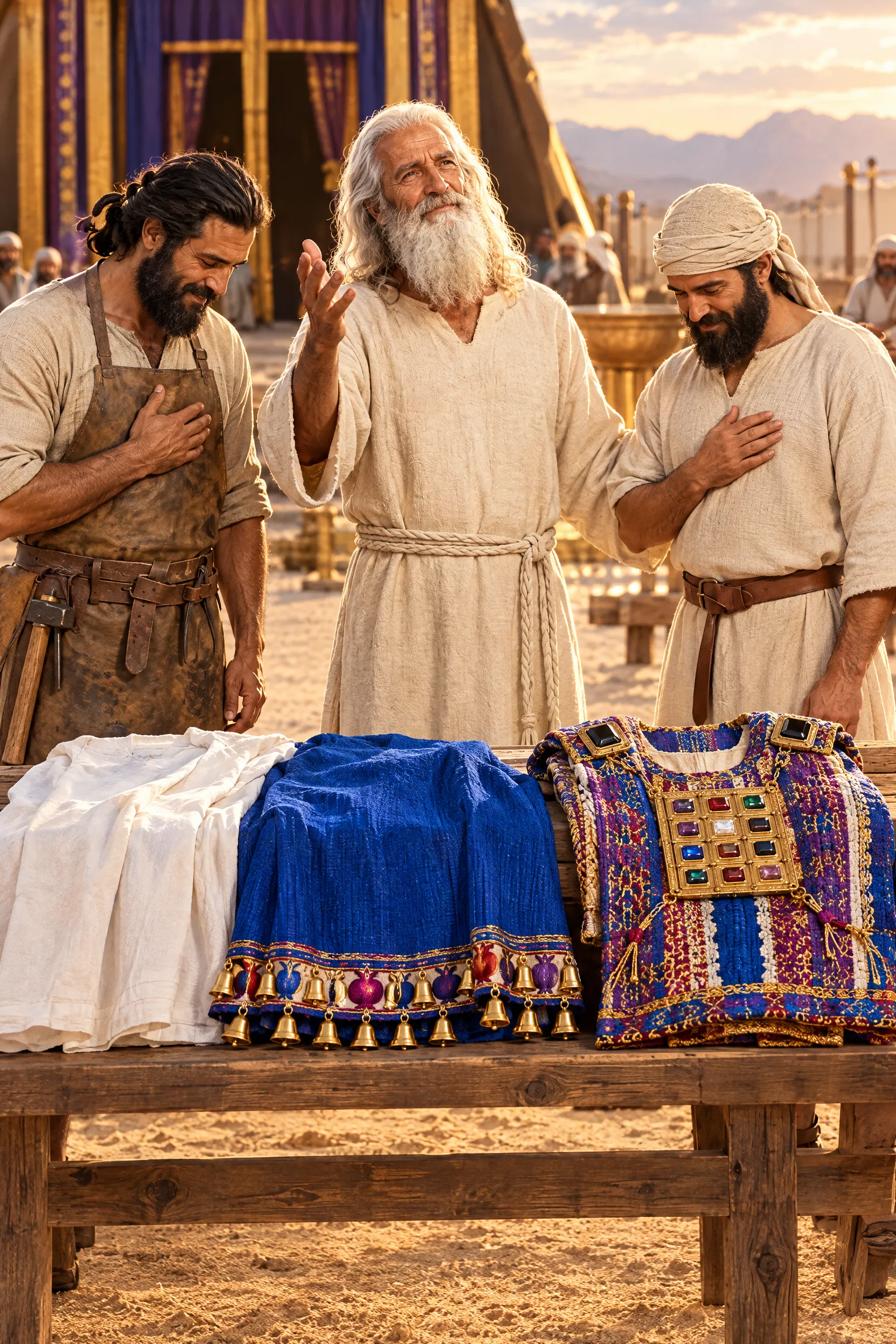 Moses Blesses the Finished Priestly Garments