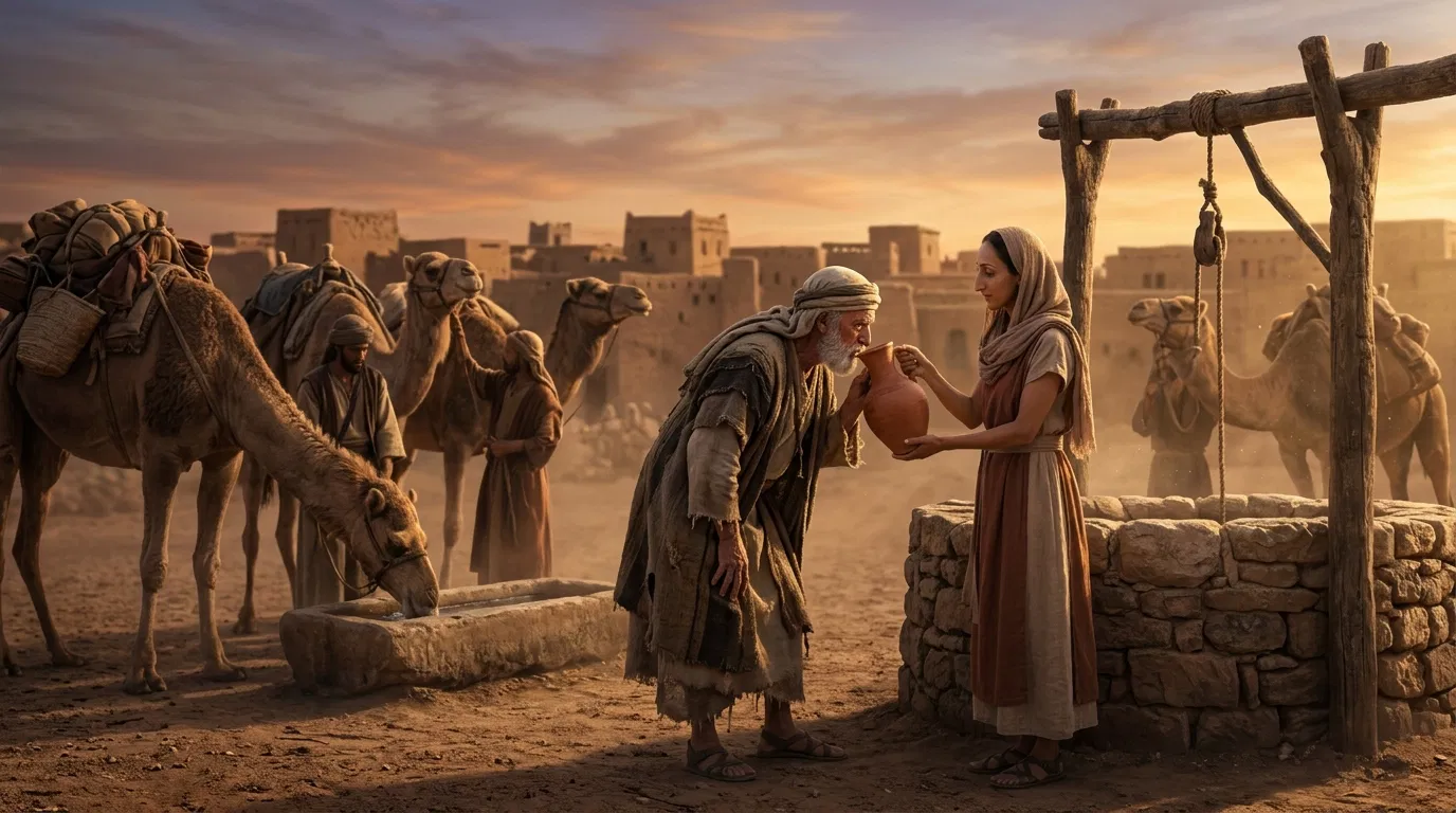 Rebekah Gives Abraham's Servant a Drink at the Well