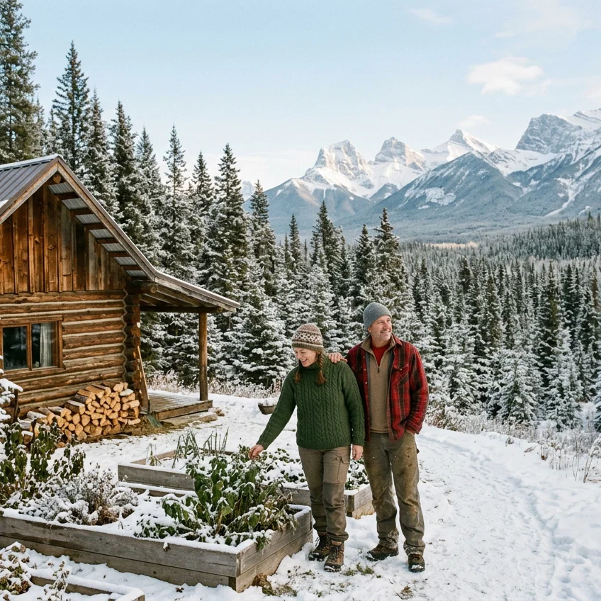 Serene Mountain Cabin Winter Retreat