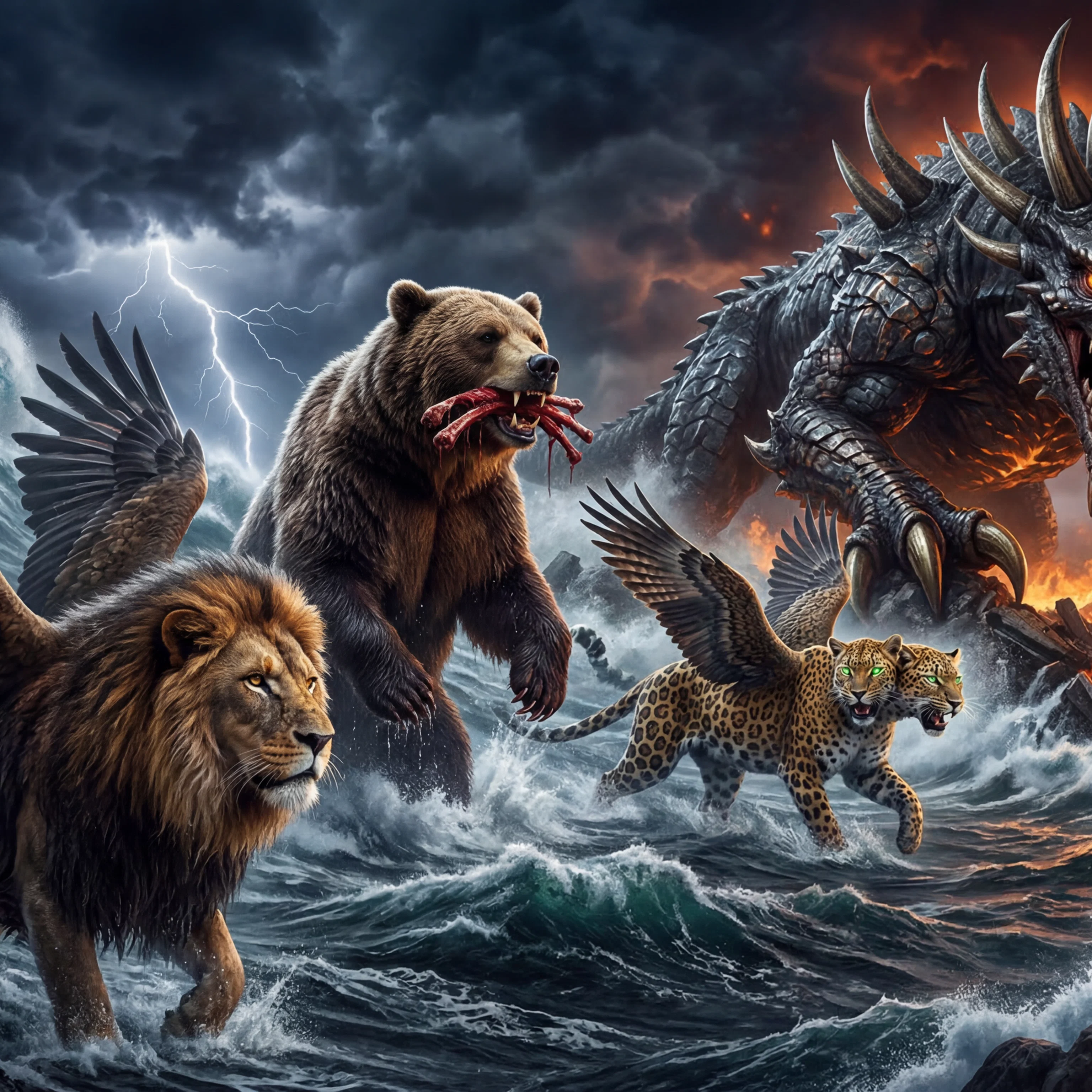 Daniel's Vision of Four Great Beasts