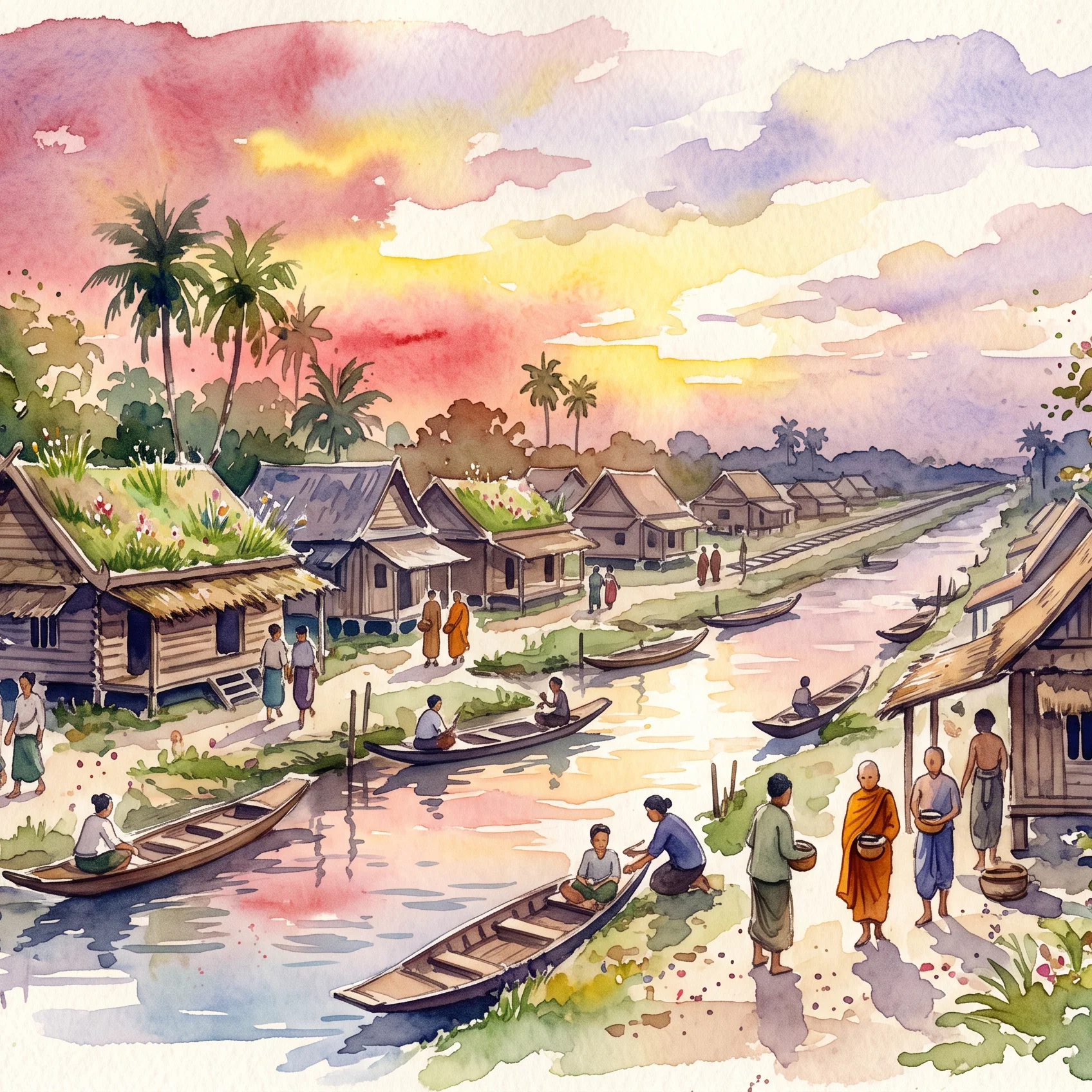 Golden Hour in an Ancient Village