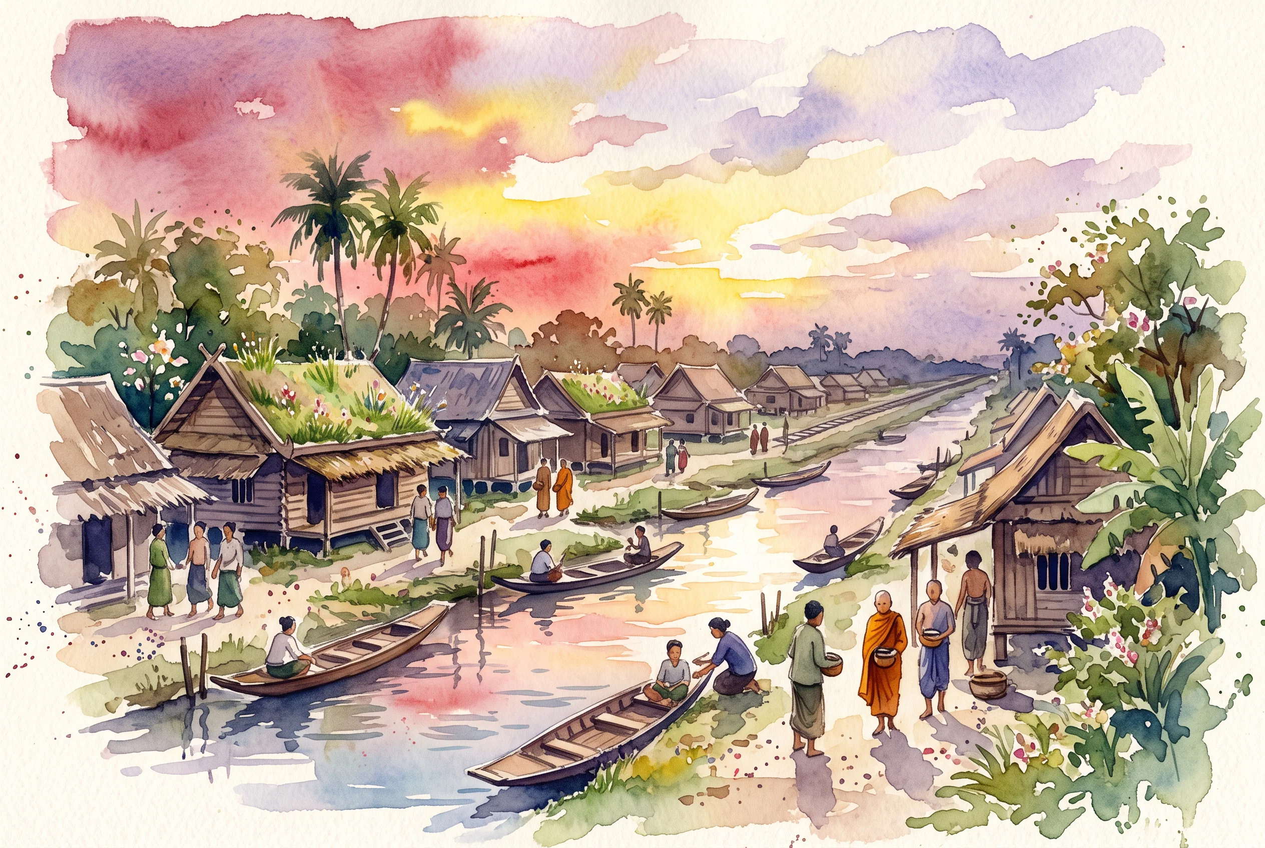 Golden Hour in an Ancient Village