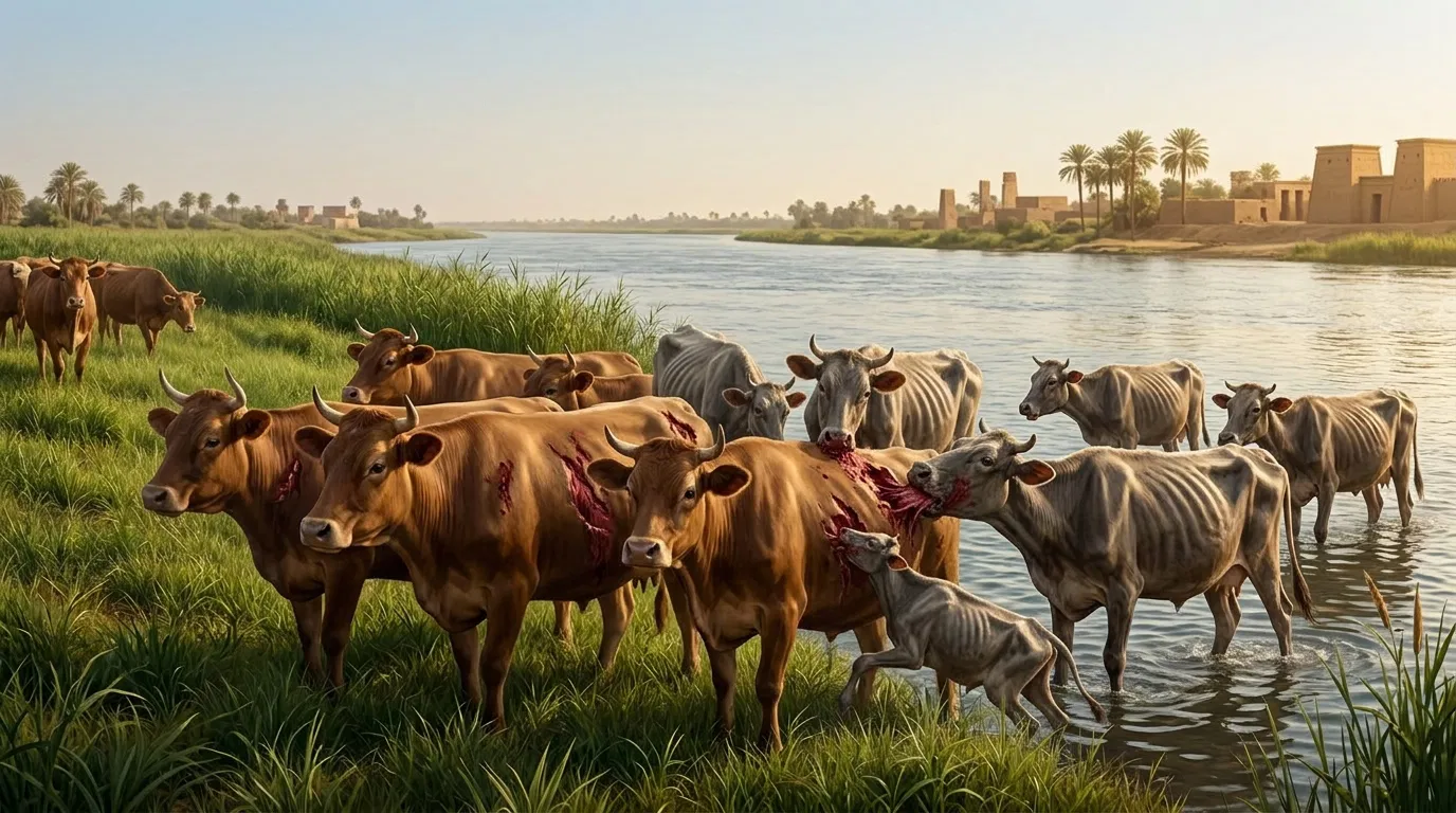 Lean Cows Devouring Fat Cows by the Nile
