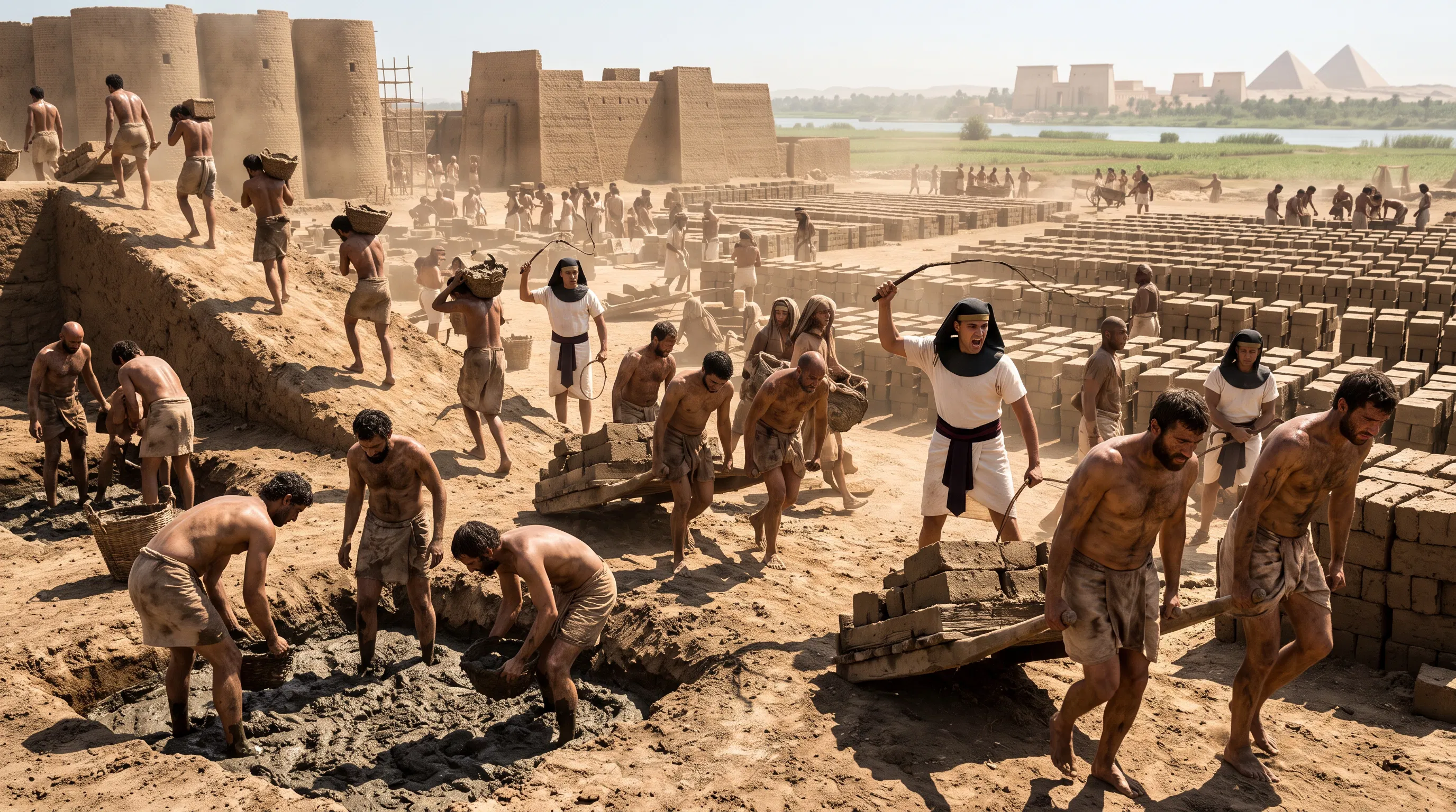 Hebrew Slaves Making Bricks Under Taskmasters