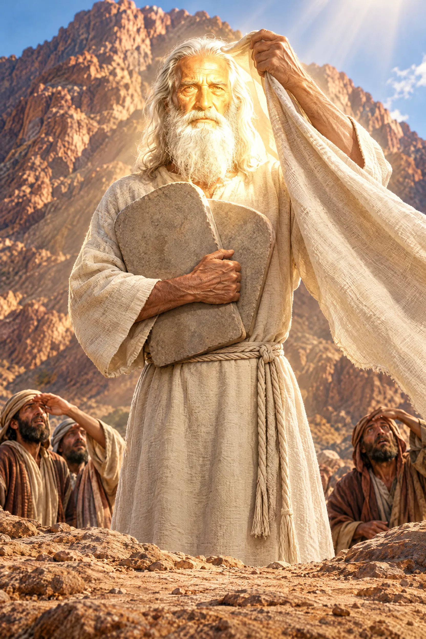 Moses Veils His Shining Face at Sinai