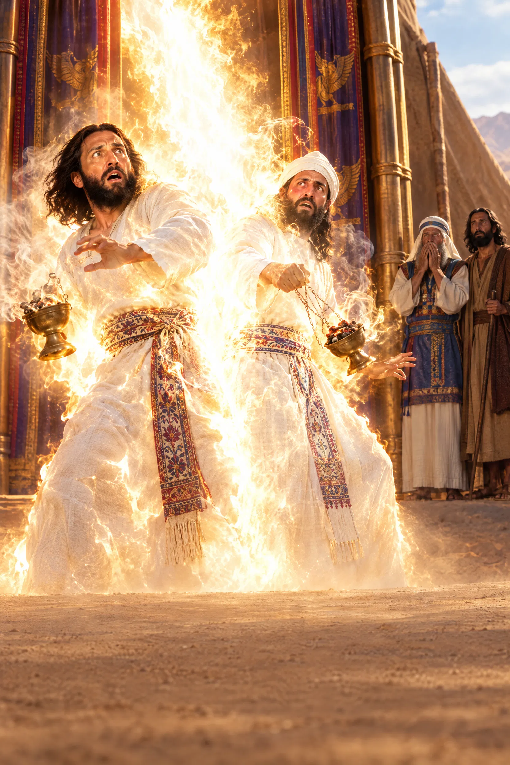 Nadab and Abihu Struck by Fire at the Tabernacle