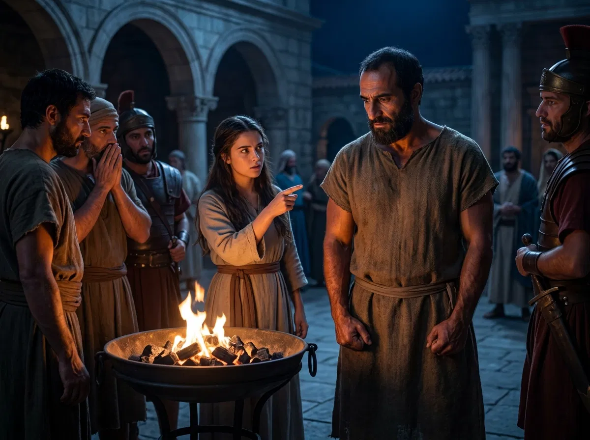Peter Denies Jesus by the Charcoal Fire