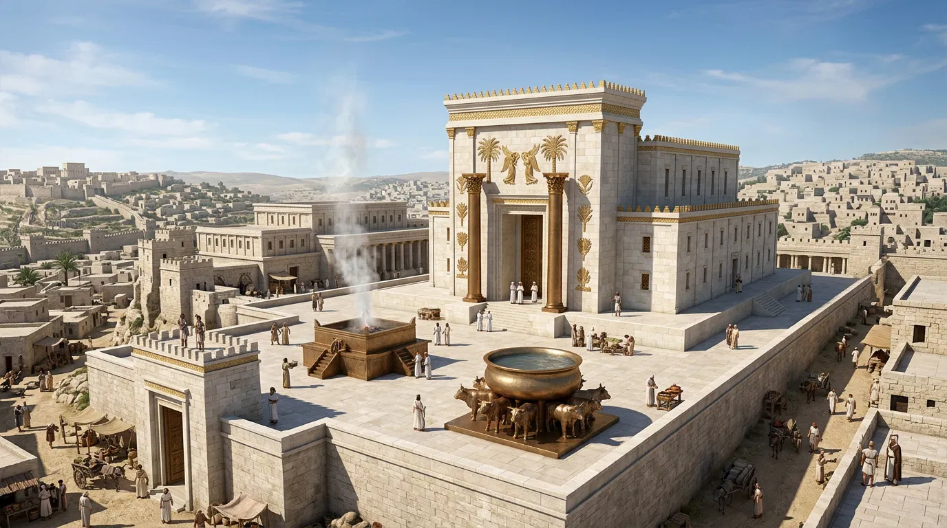 Solomon's Temple Seen From Above Its Courtyard