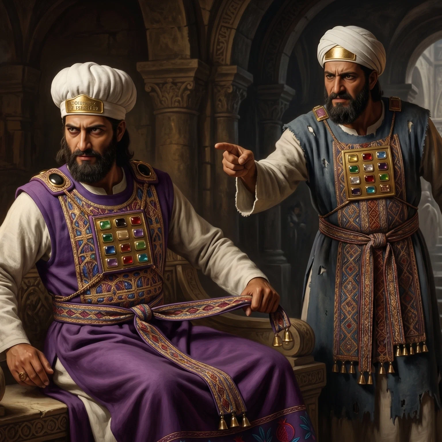 The High Priests in solemn council
