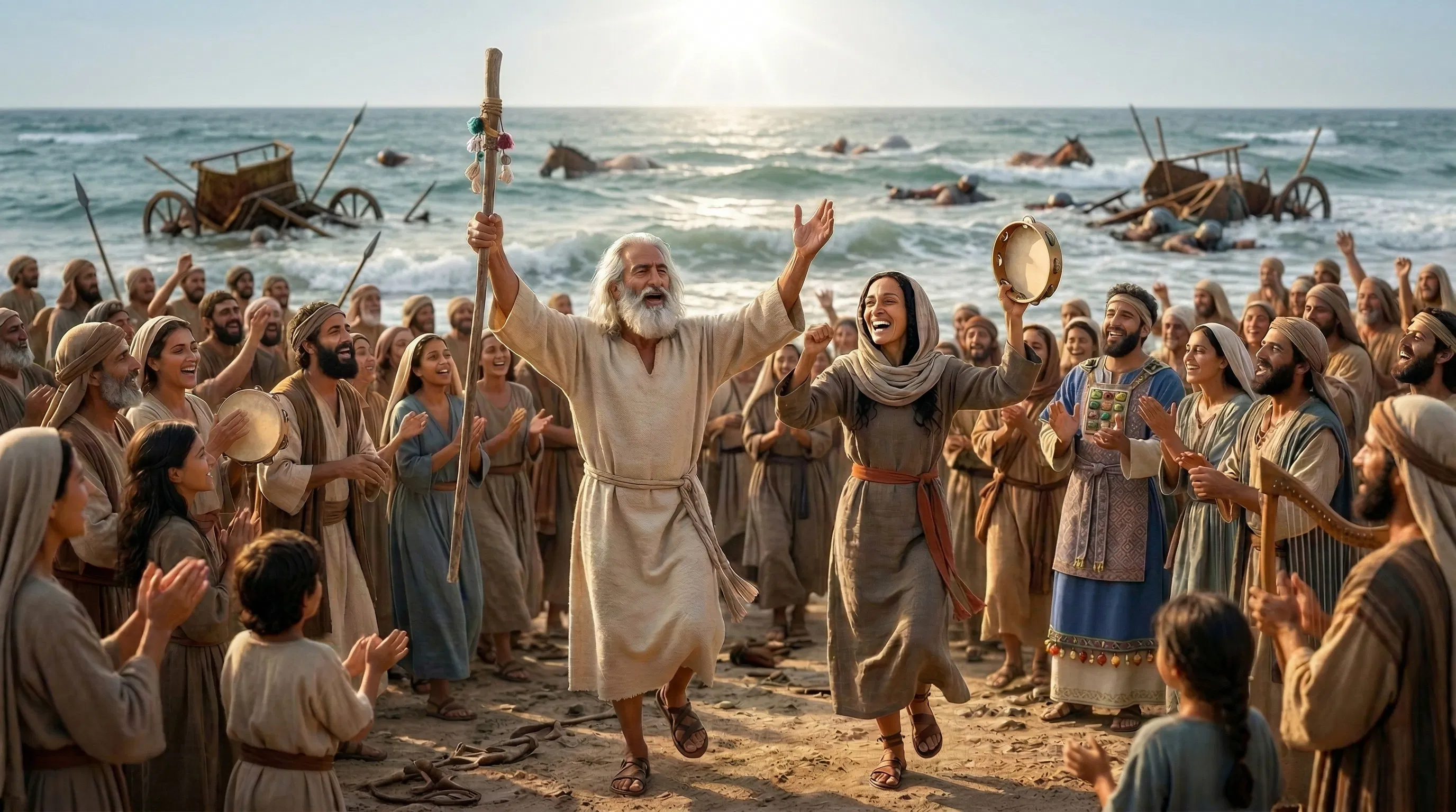 Moses and Miriam Celebrate After the Red Sea