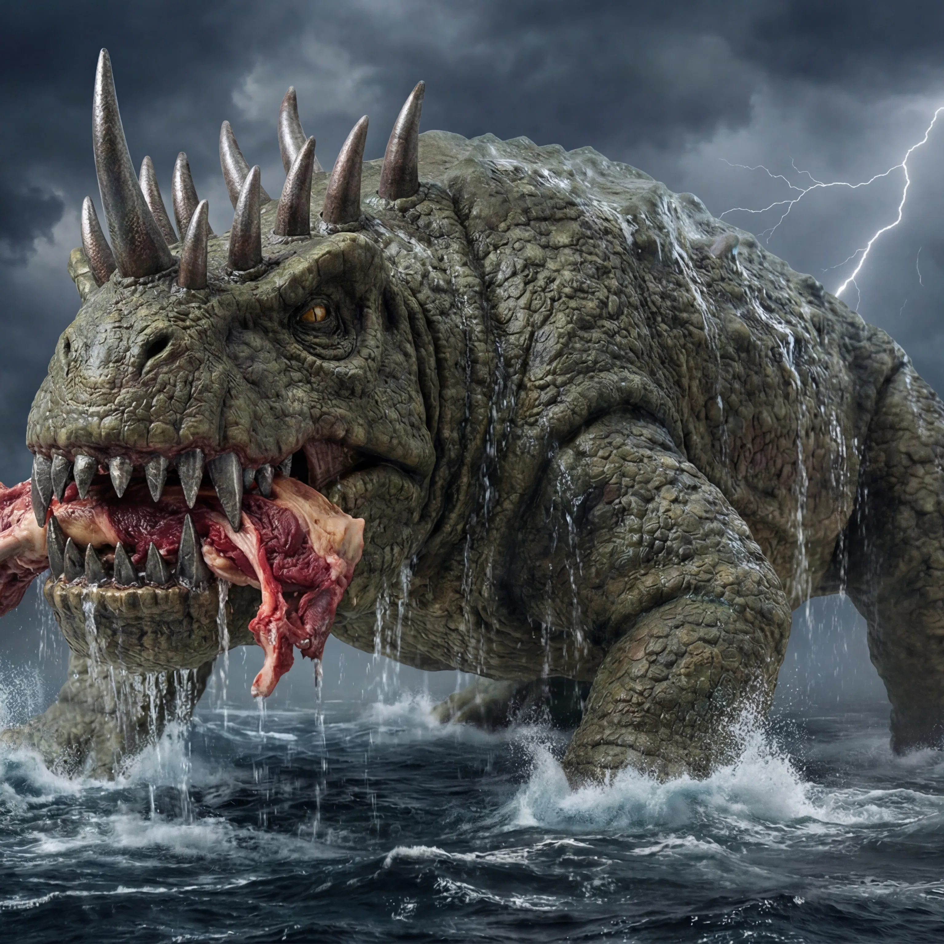 The Fourth Beast with Ten Horns Tearing Flesh