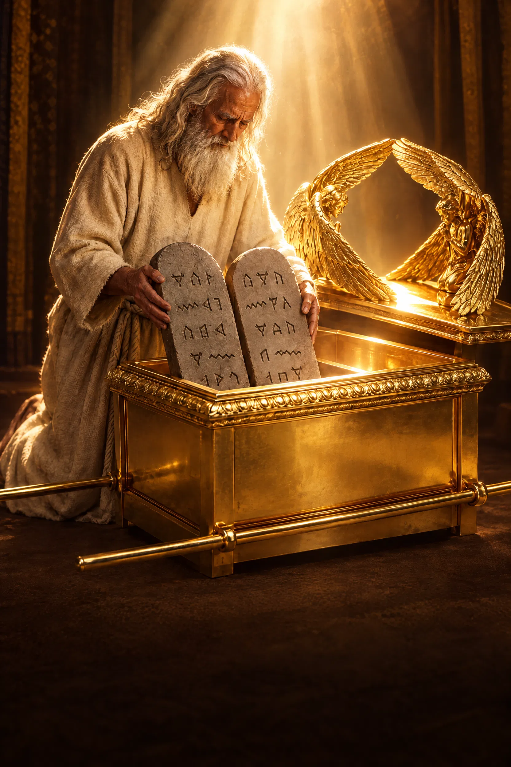 Moses Kneels With the Tablets at the Ark