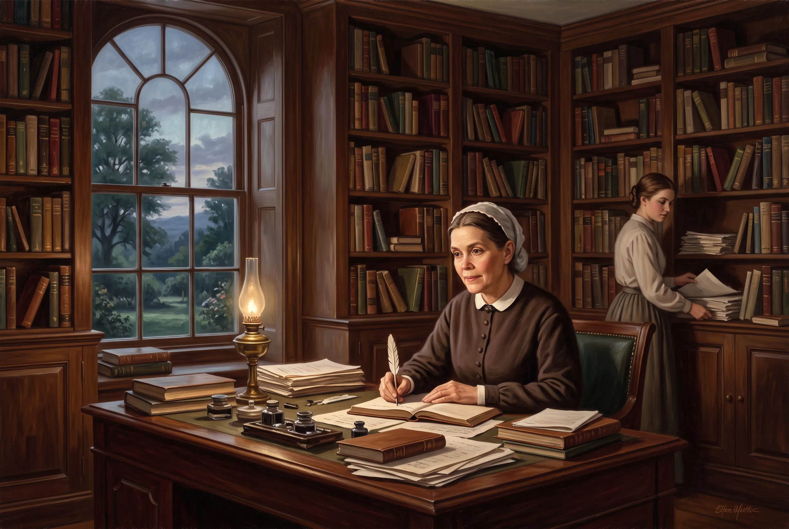 The Prophetess at Her Desk
