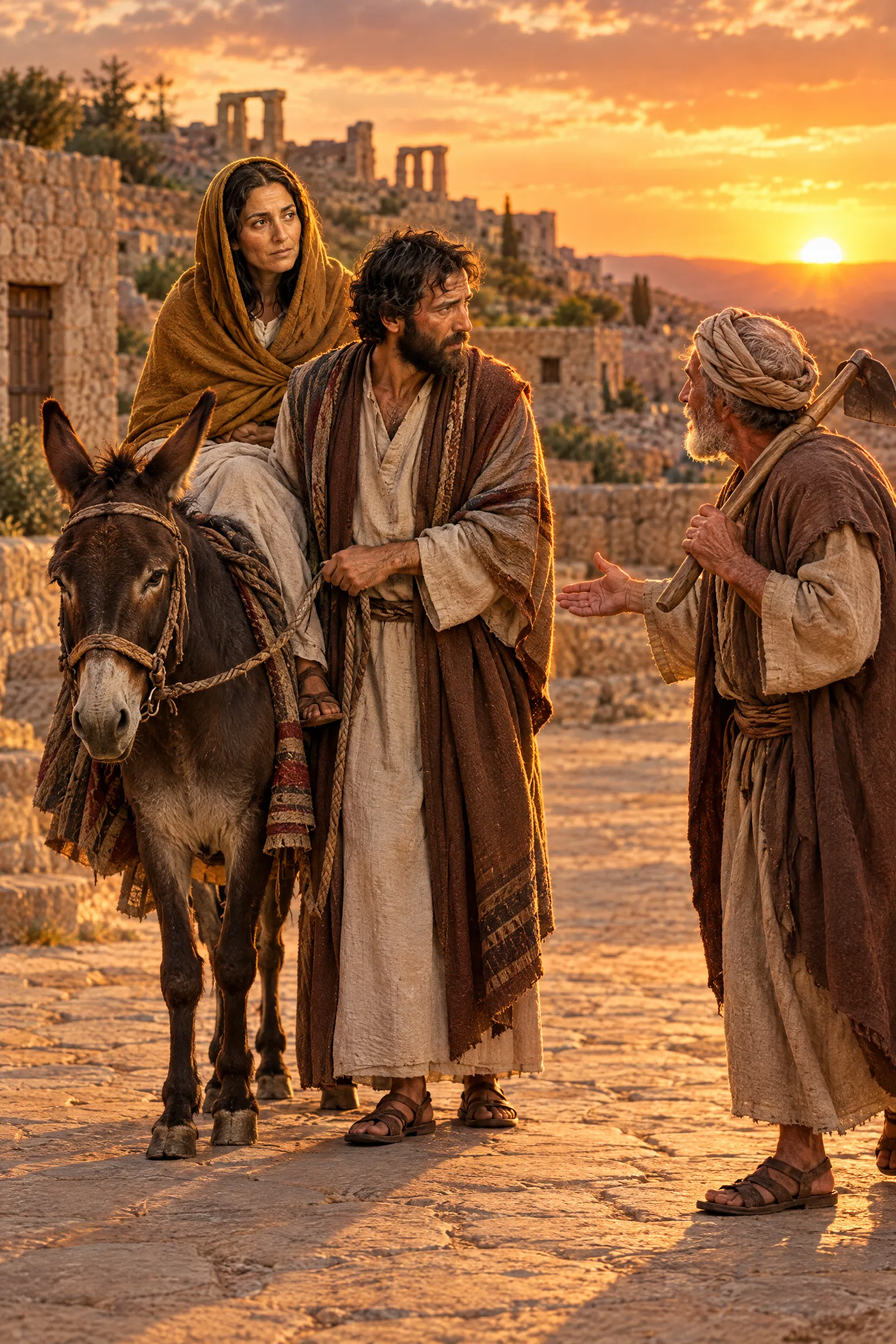 The Levite and His Concubine Arrive in Gibeah