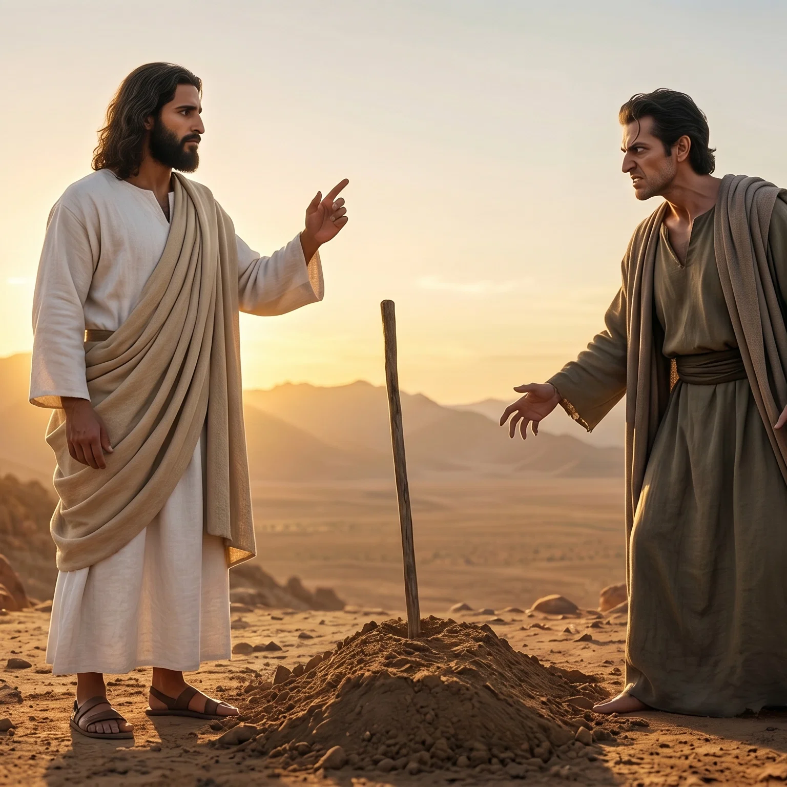 God and the devil Contending Over the Body of Moses