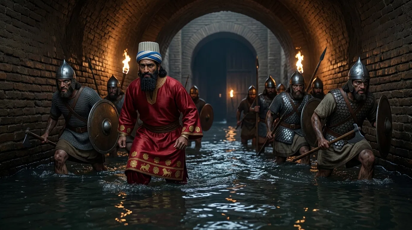 Cyrus's Army Wades Through the Babylon Waterway