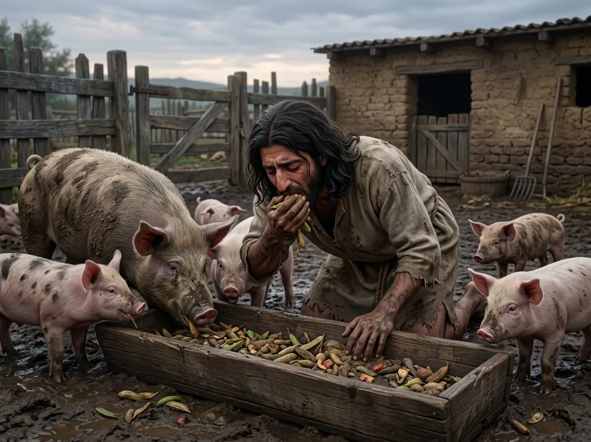The Prodigal Son Eats With the Pigs