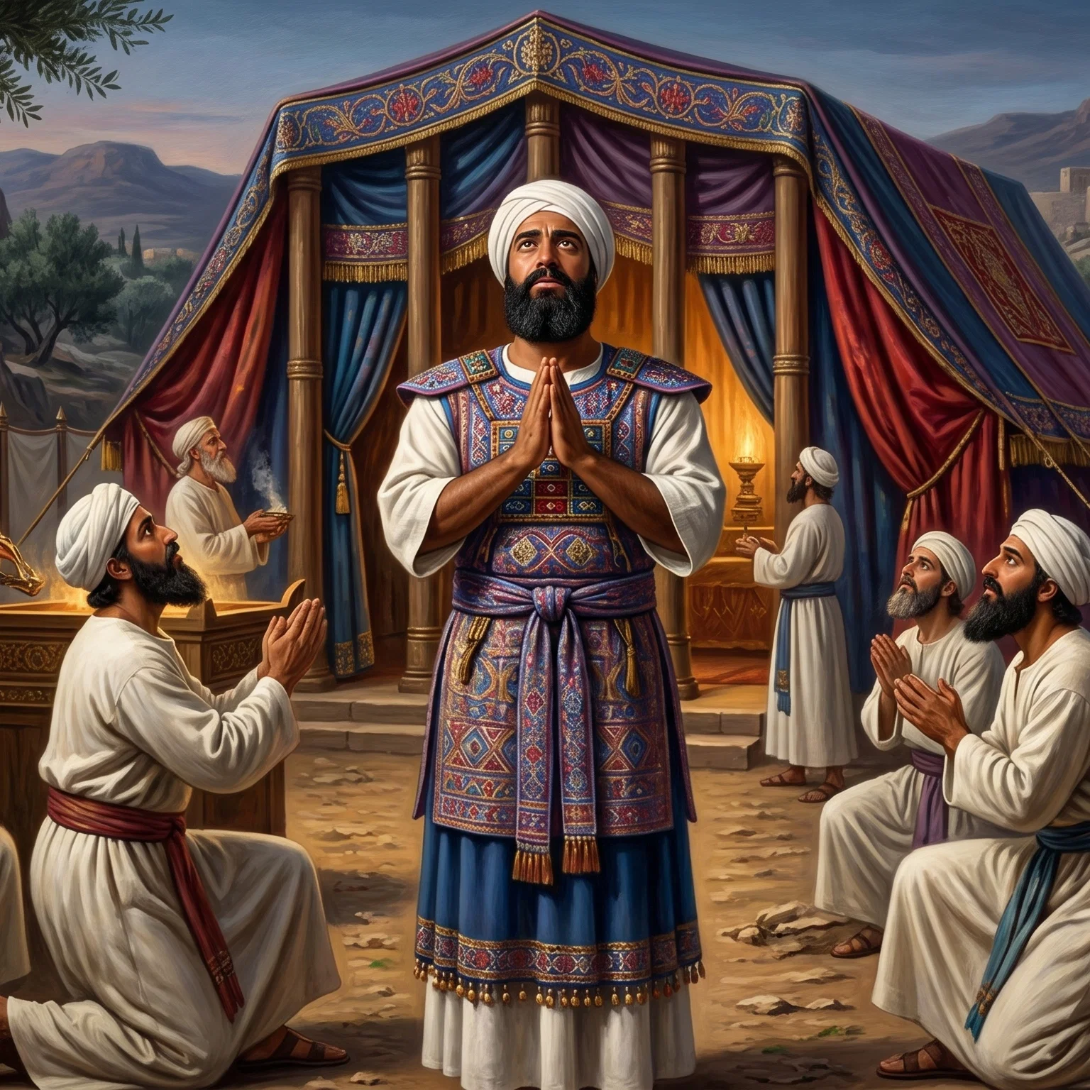 Priest Before the Tabernacle