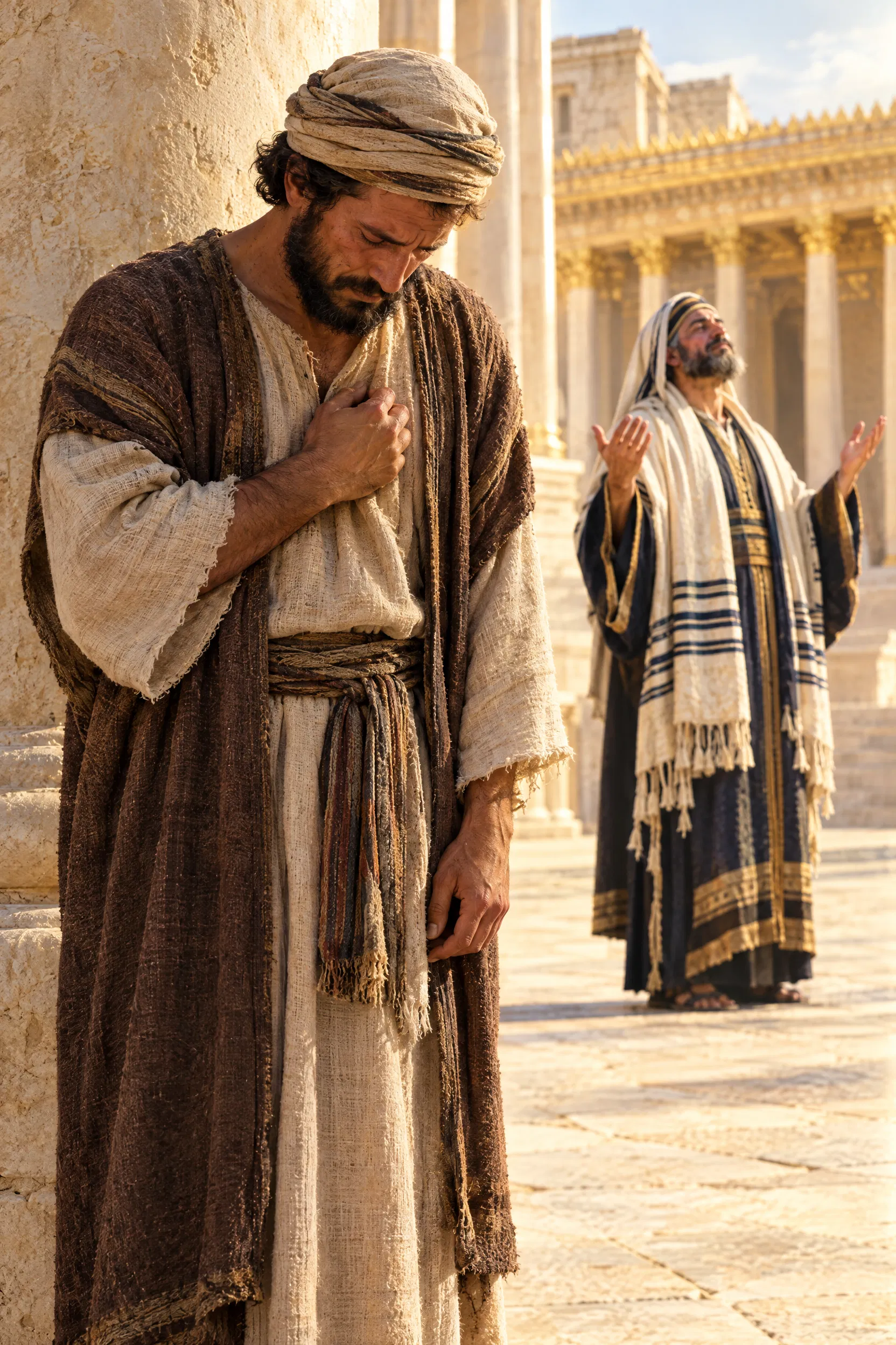 The Publican and the Pharisee Pray in the Temple