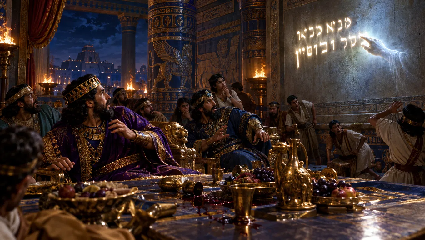 The Hand Writes on the Wall at Belshazzar's Feast
