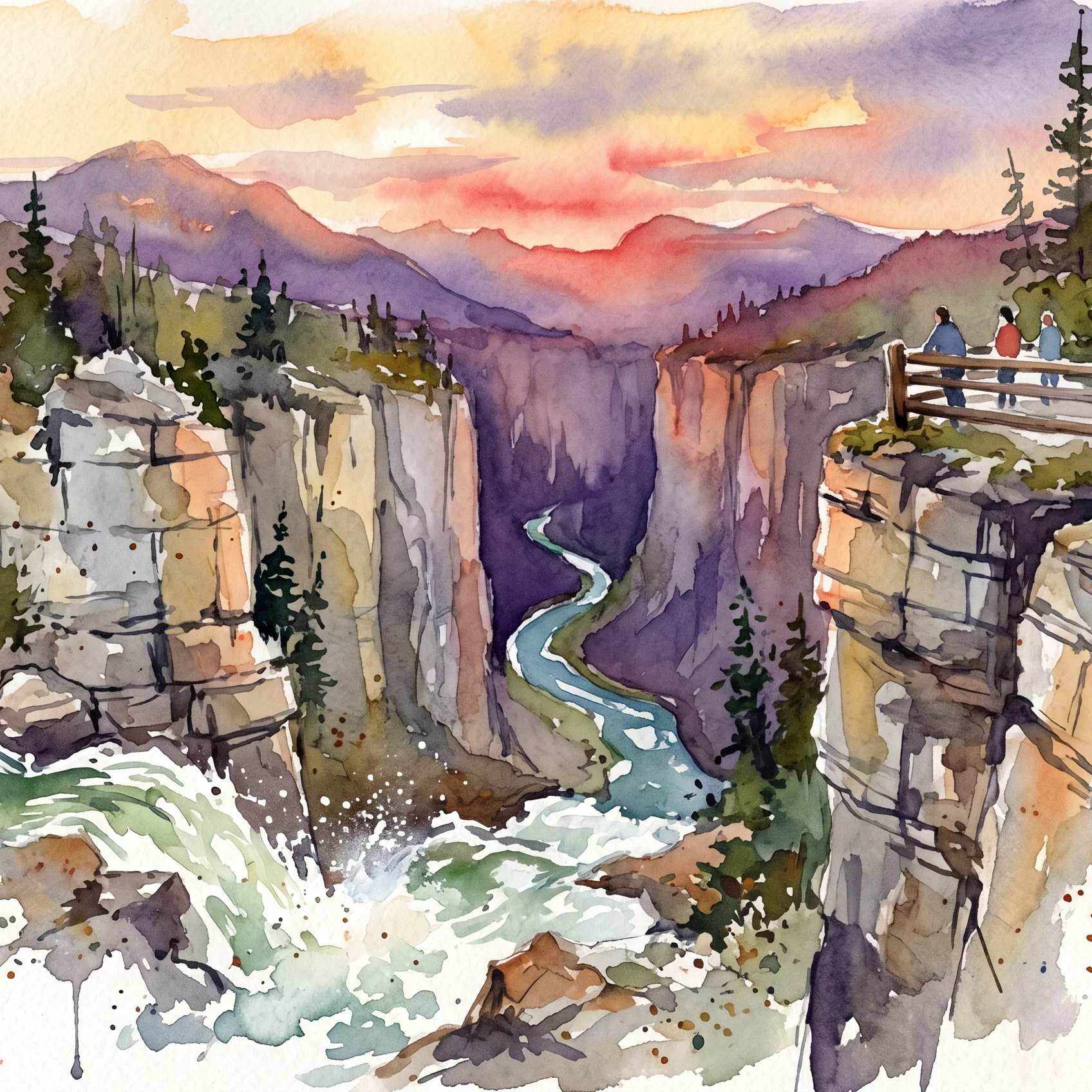 Ethereal Radiance Over Maligne Canyon