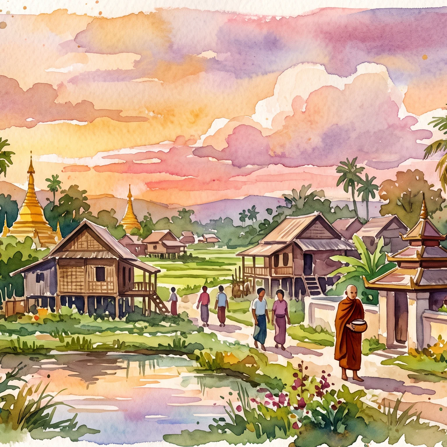 Golden Hour in an Ancient Village