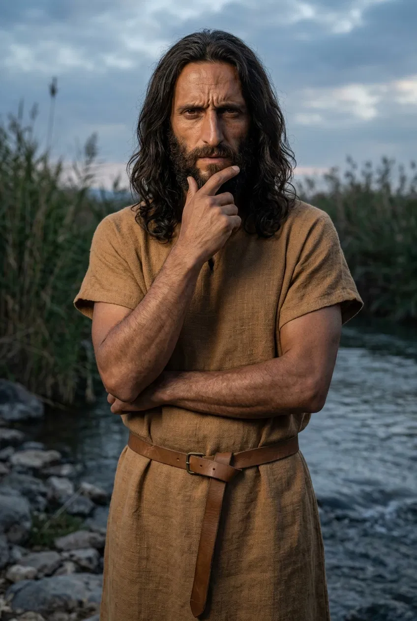 John the Baptist Looks Doubtful by the River