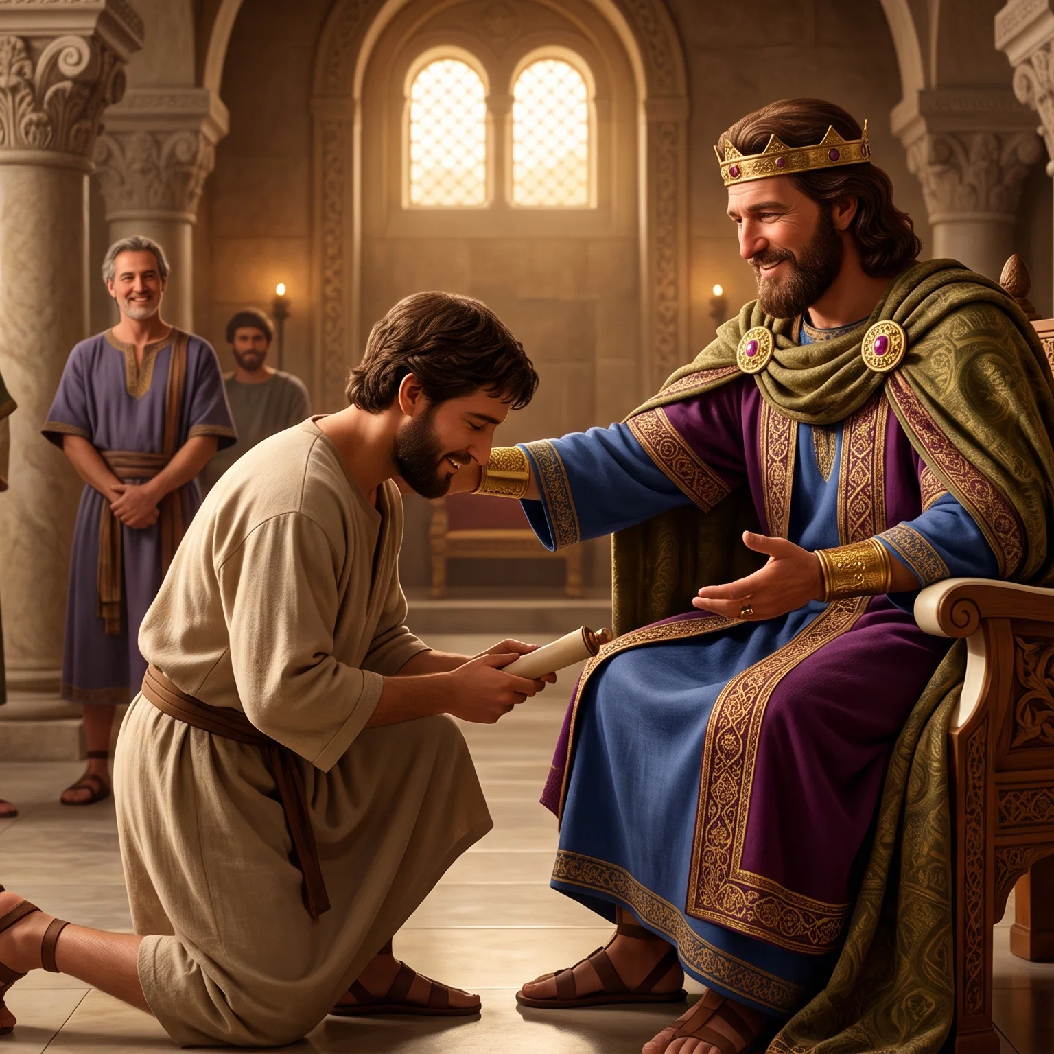 The Benevolent King in His Court