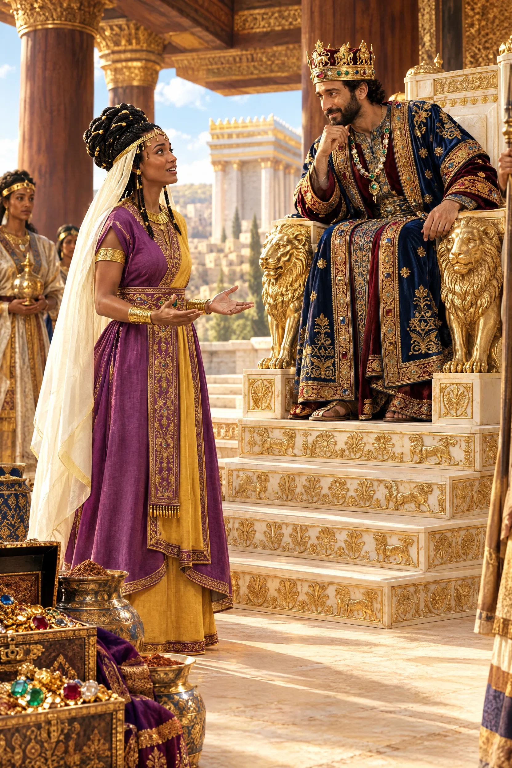 Queen of Sheba Speaks With King Solomon