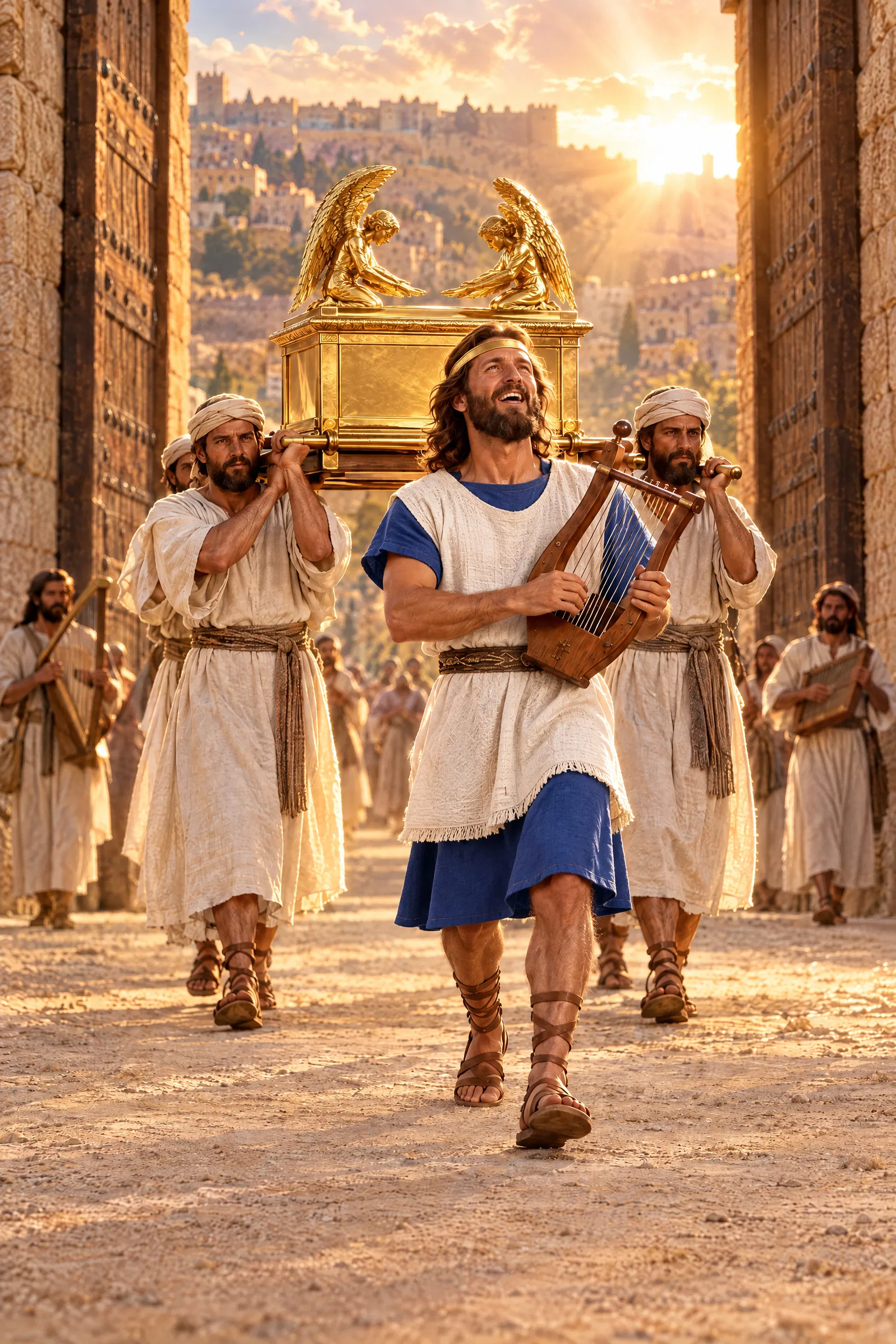 David Brings the Ark Into Jerusalem with Music