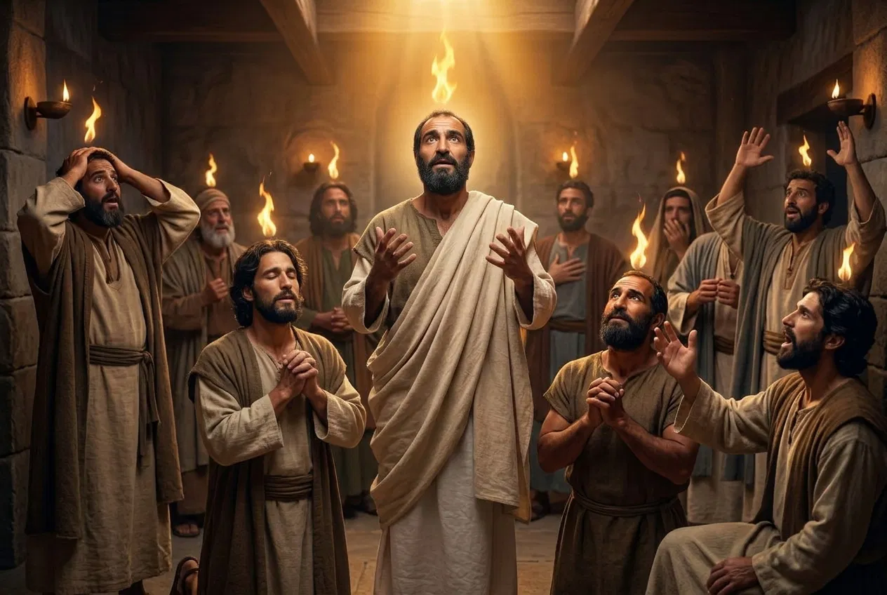 Disciples Receive Flames at Pentecost