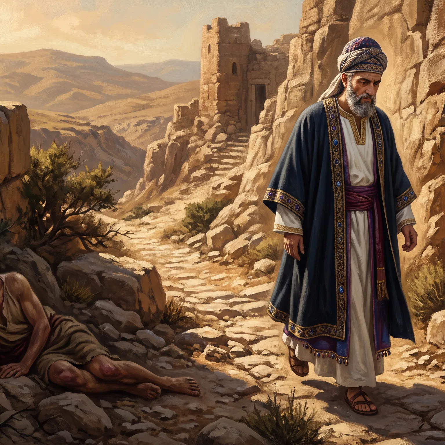 The Priest Passes By the Wounded Man