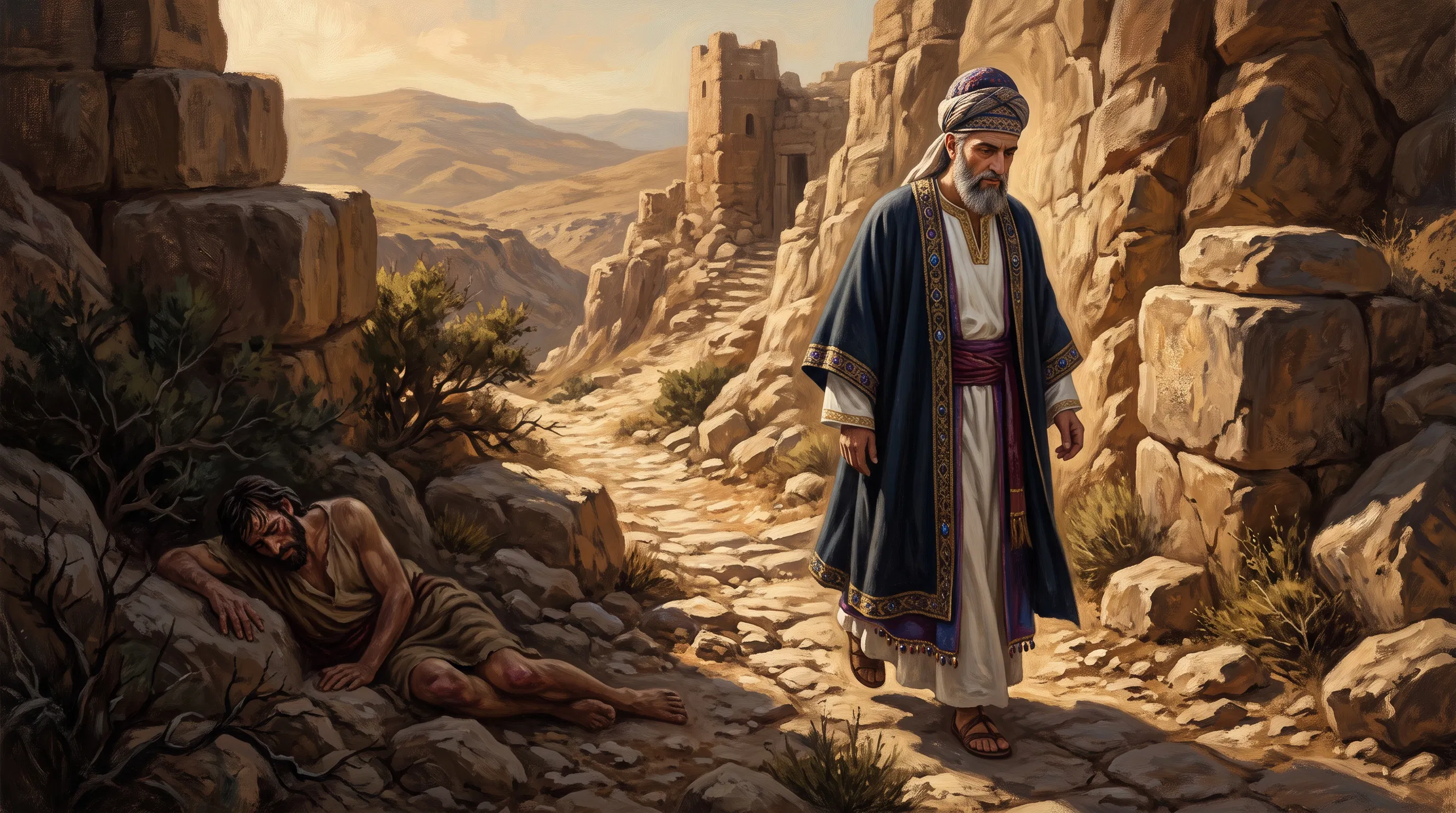 The Priest Passes By the Wounded Man