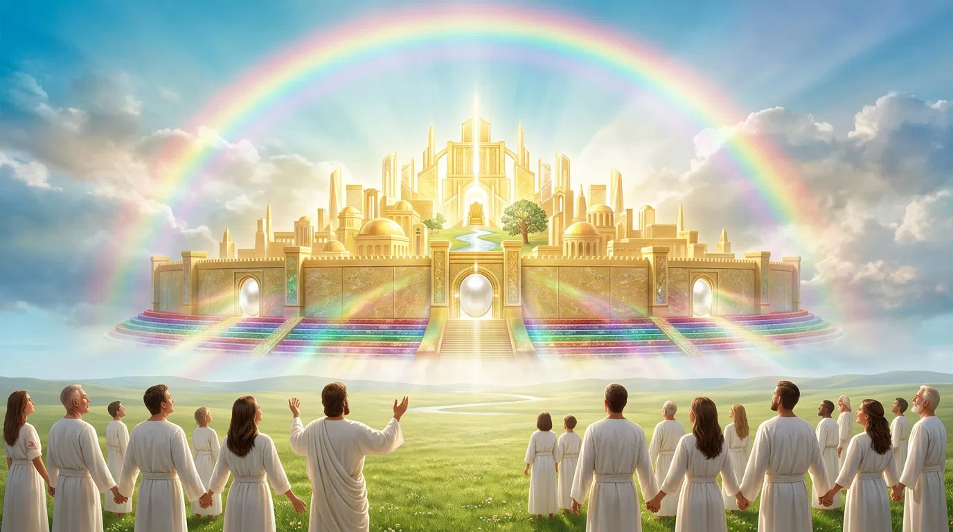 The Holy City With a Rainbow and the Redeemed