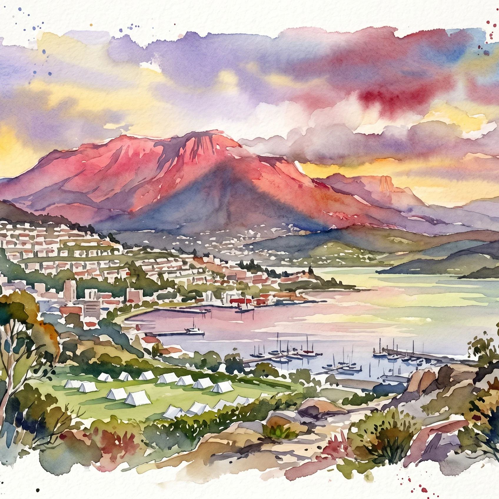 Golden Radiance Over The Harbor