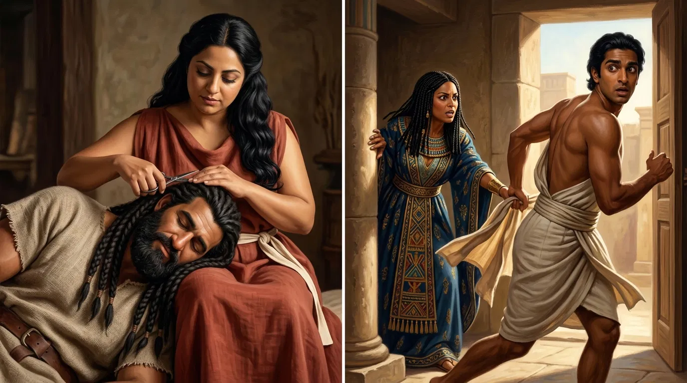 Delilah Cuts Samson's Hair and Joseph Flees