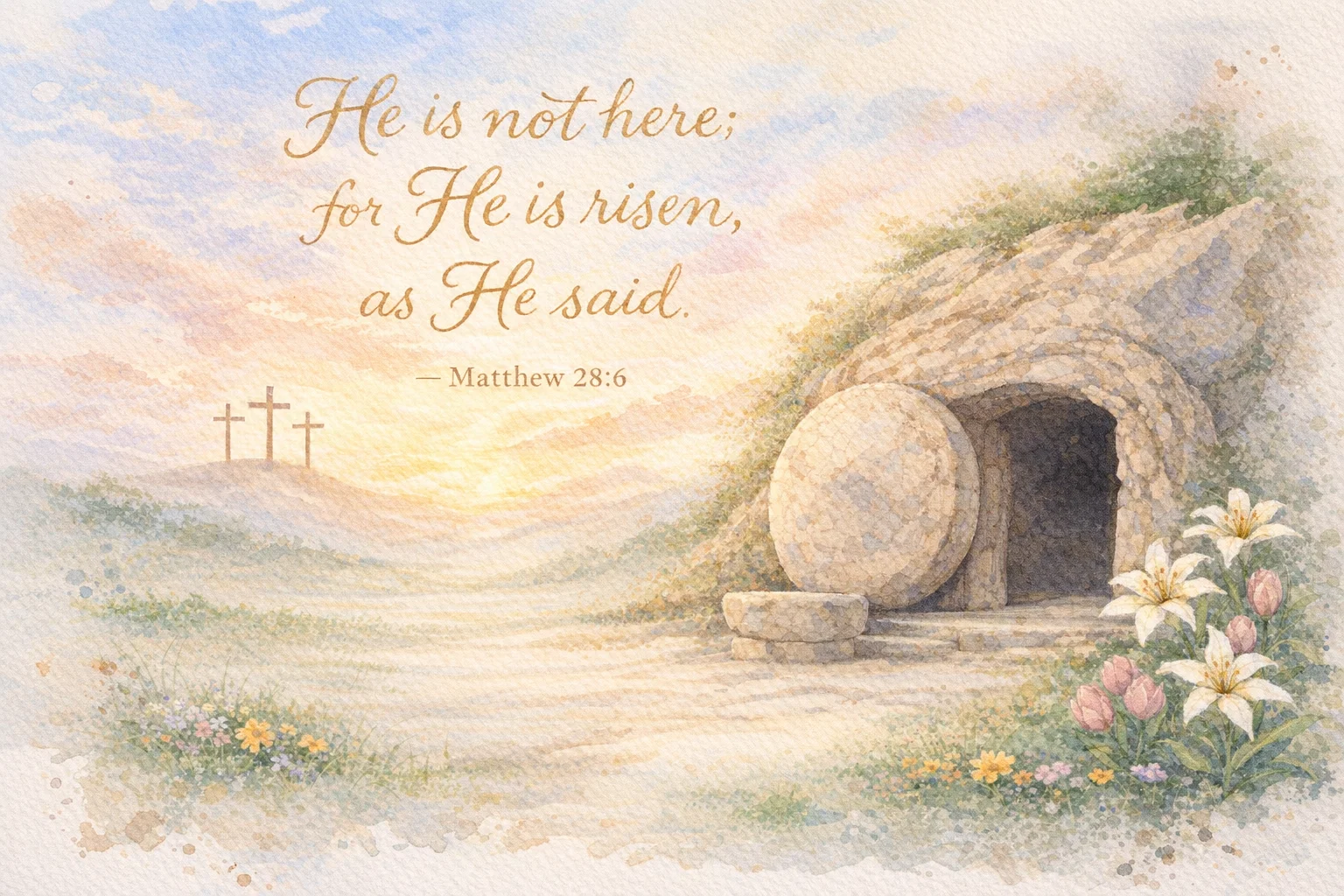 He Is Risen Empty Tomb Glory